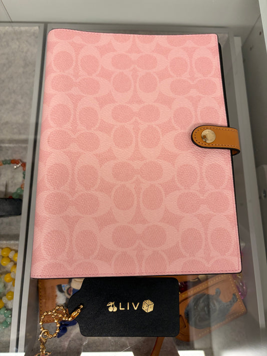 Coach Powder Pink Notebook Signature Print