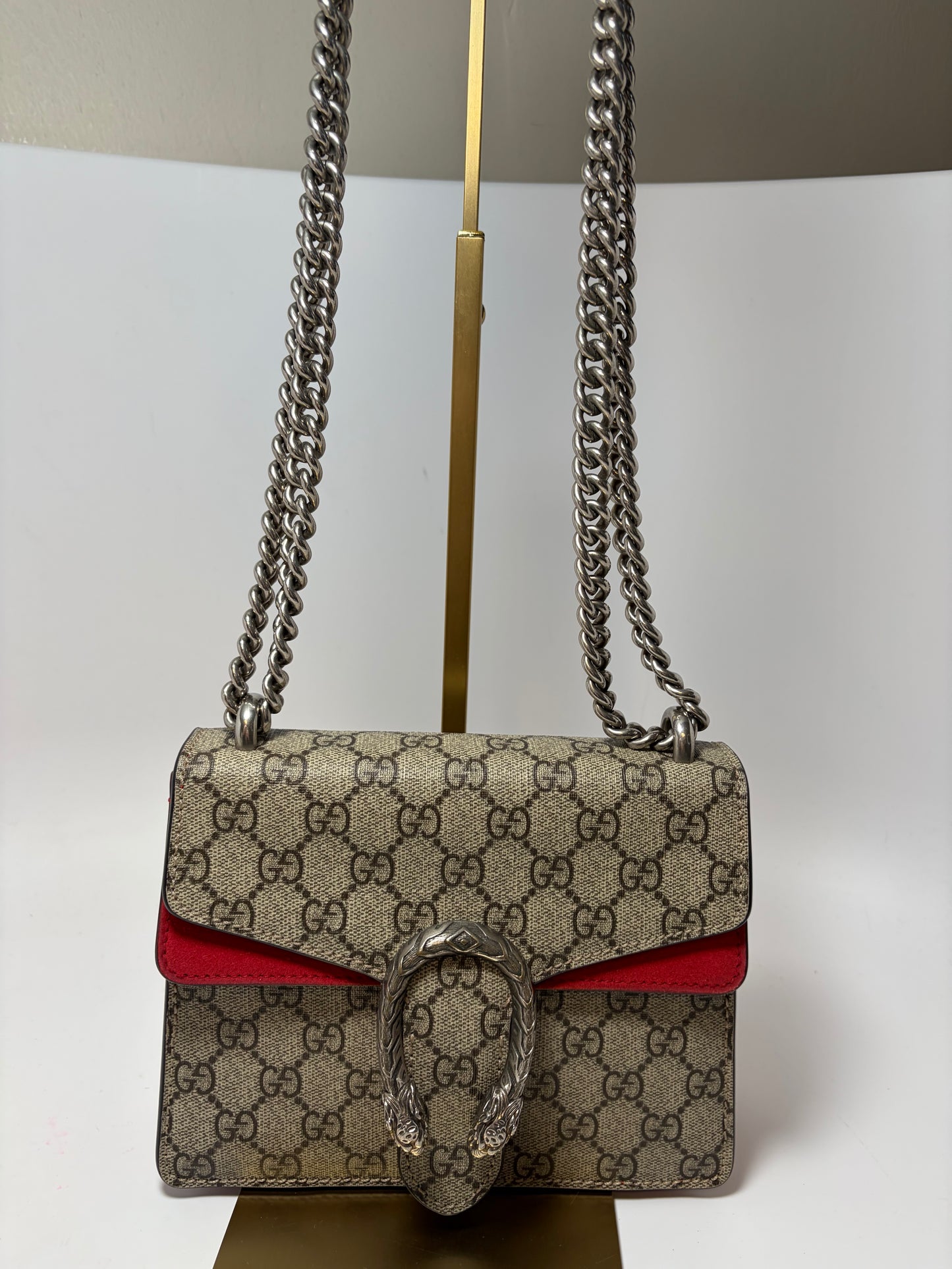 Gucci GG Supreme Dionysus Mini Shoulder Bag with Chain Strap