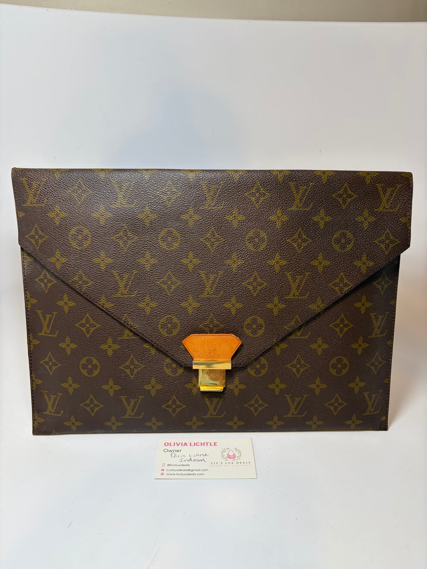 Louis Vuitton Monogram Poche Plate Envelope Clutch/Laptop Holder/Document Holder Vintage
