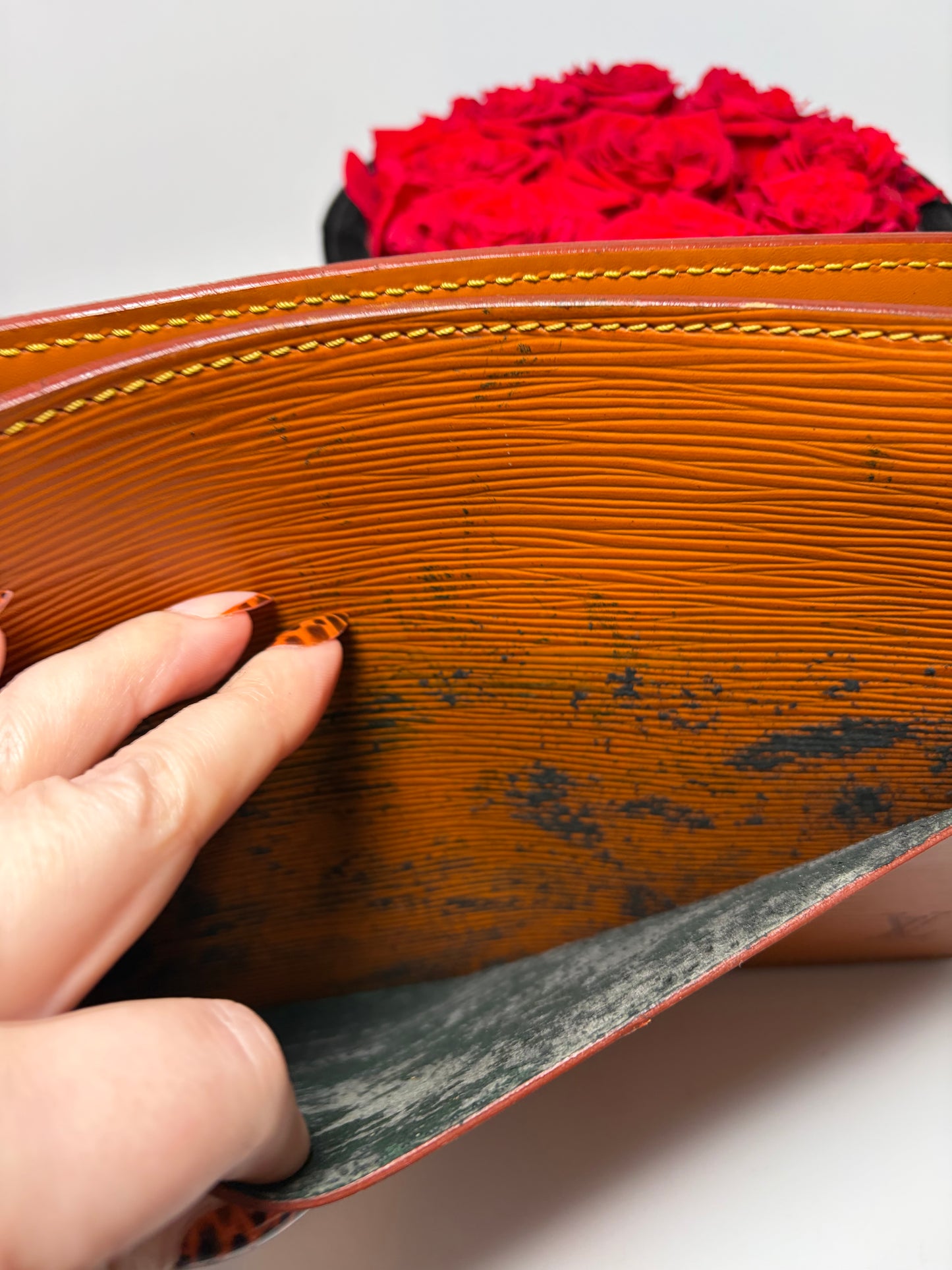 Louis Vuitton Pochette Homme Clutch Brown Epi Leather