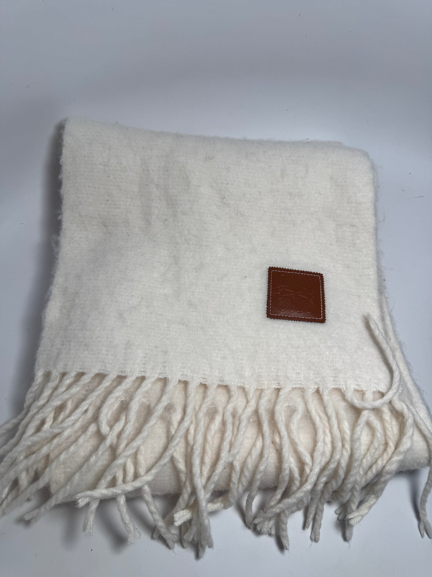 Loewe White Wool Scarf