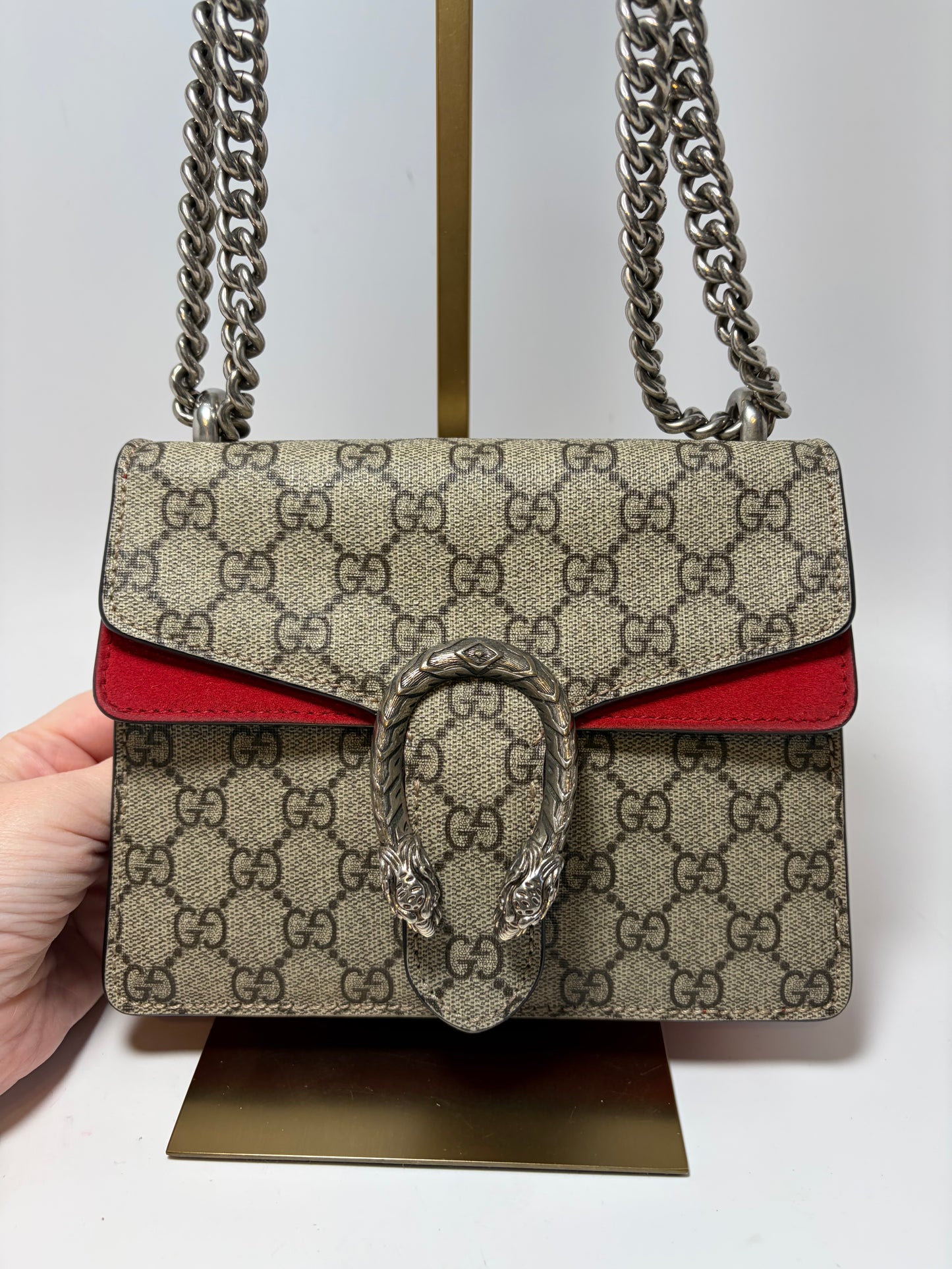 Gucci GG Supreme Dionysus Mini Shoulder Bag with Chain Strap