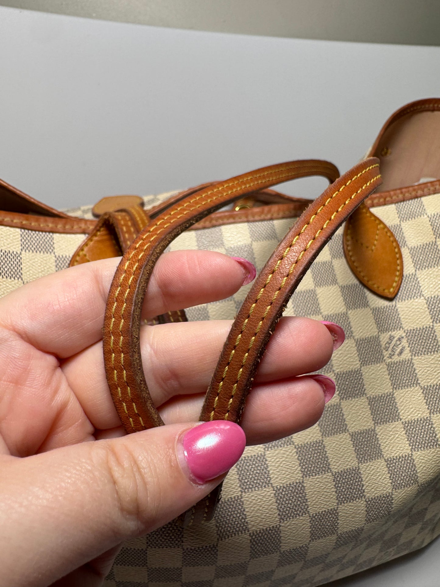 Louis Vuitton Neverfull GM Damier Azur with Ballerine Pink Interior Made in 2019