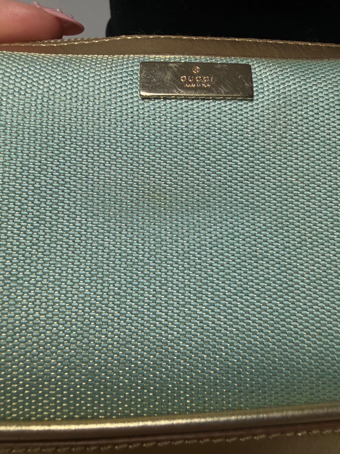 Gucci Blue & Gold Mini Bag Vintage Comes with Certificate of Authenticity