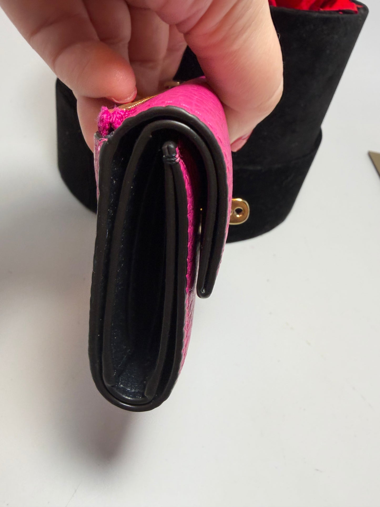 Mulberry Small Darley Hot Pink Pebbled Leather Turn Lock Wallet