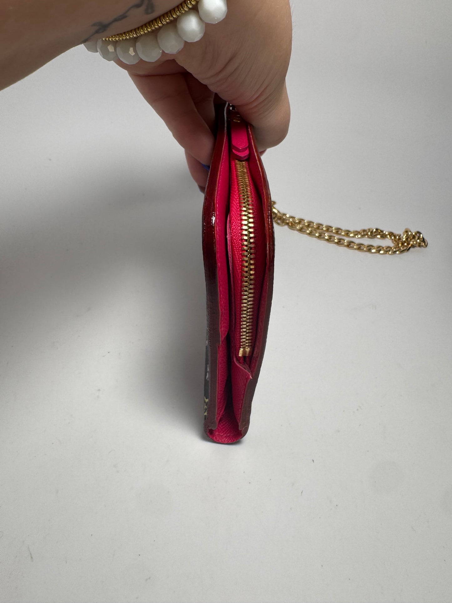 Louis Vuitton Insolite Wallet/Wristlet Multicolor Monogram w/Hot Pink Interior