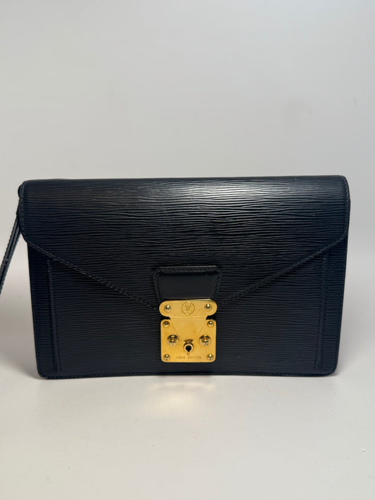 Louis Vuitton Black Epi Serie Draggone Clutch Bag