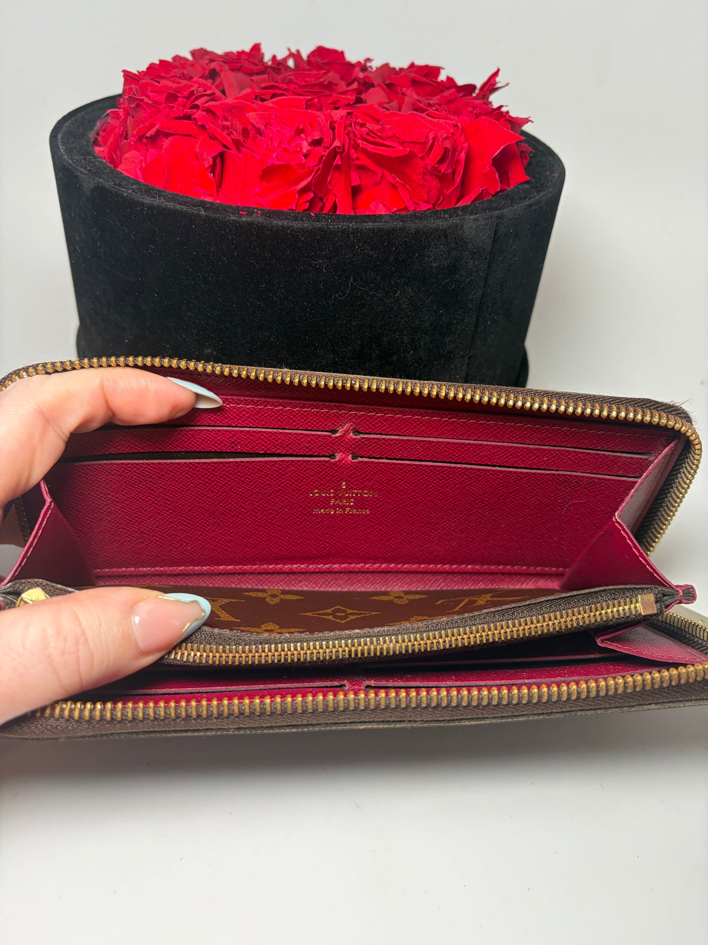 Louis Vuitton Clémence Wallet Monogram with Fuschia Interior