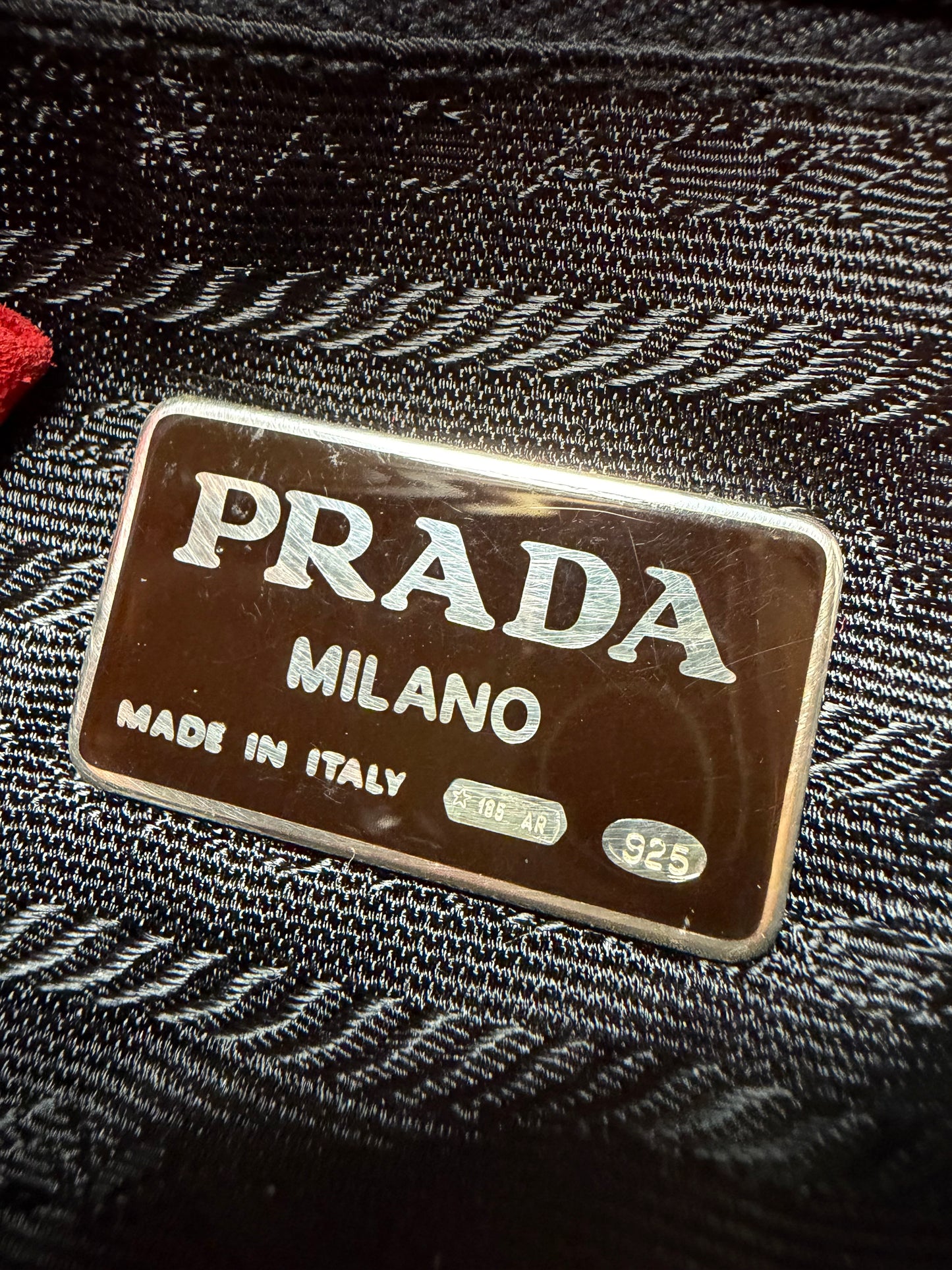 Prada Red Suede Chain Shoulder Bag