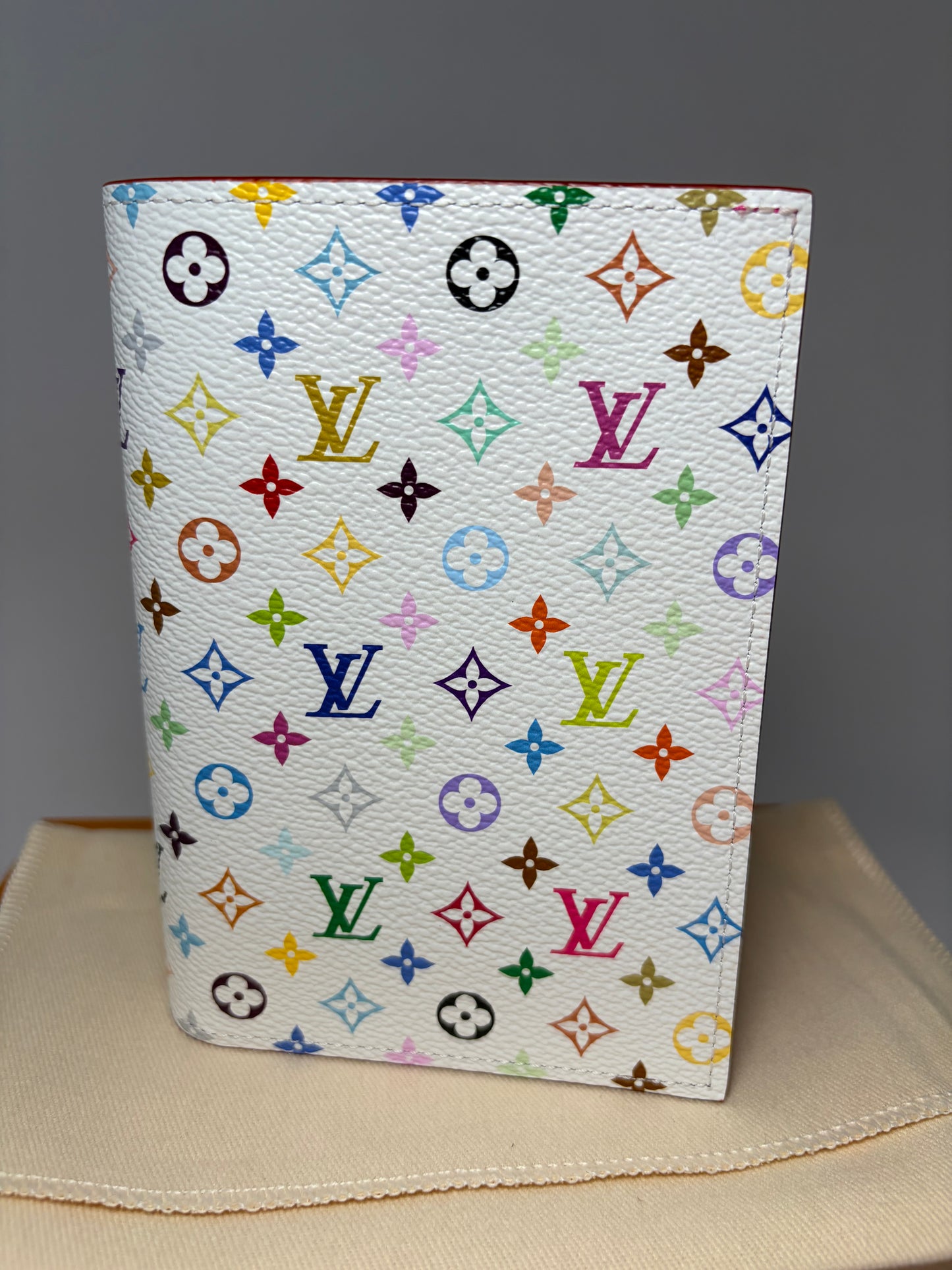 Louis Vuitton LV x TM Passport Cover White Multicolor w/Hot Pink Interior, Made in France NWT