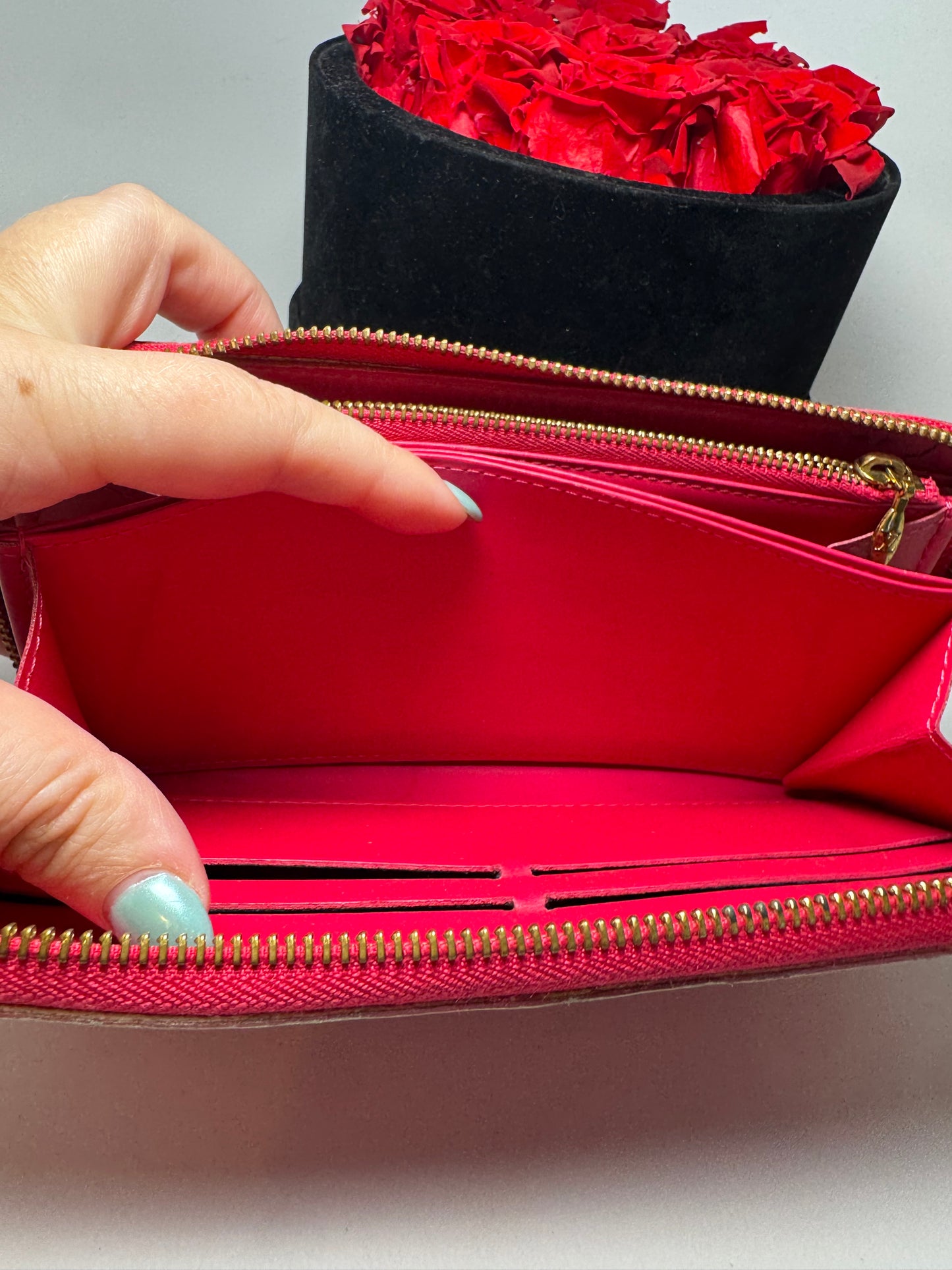 Louis Vuitton Watermelon Vernis Leather Zippy Wallet Monogram