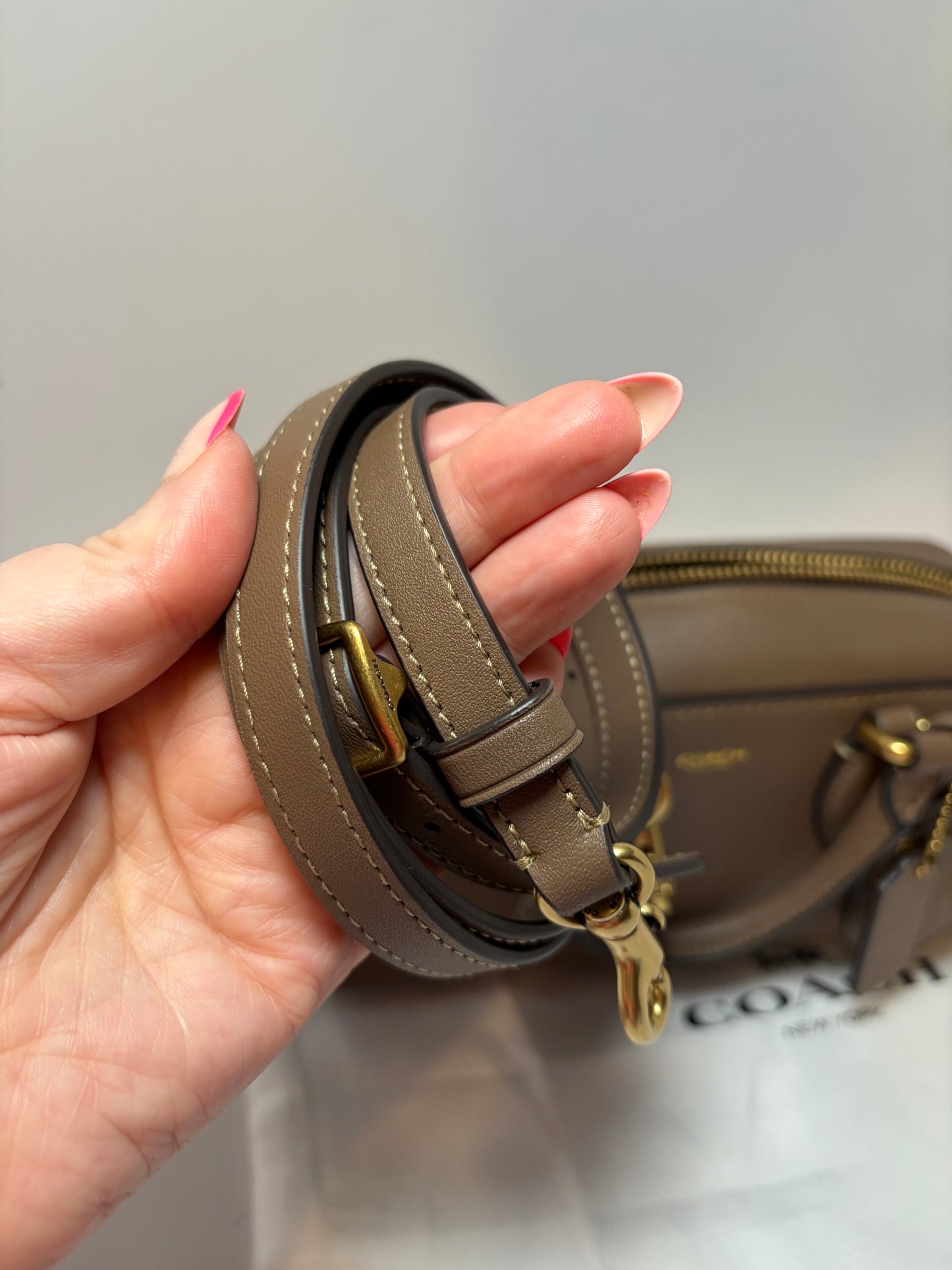 Coach Bowery 22 Satchel in Dark Stone NWT