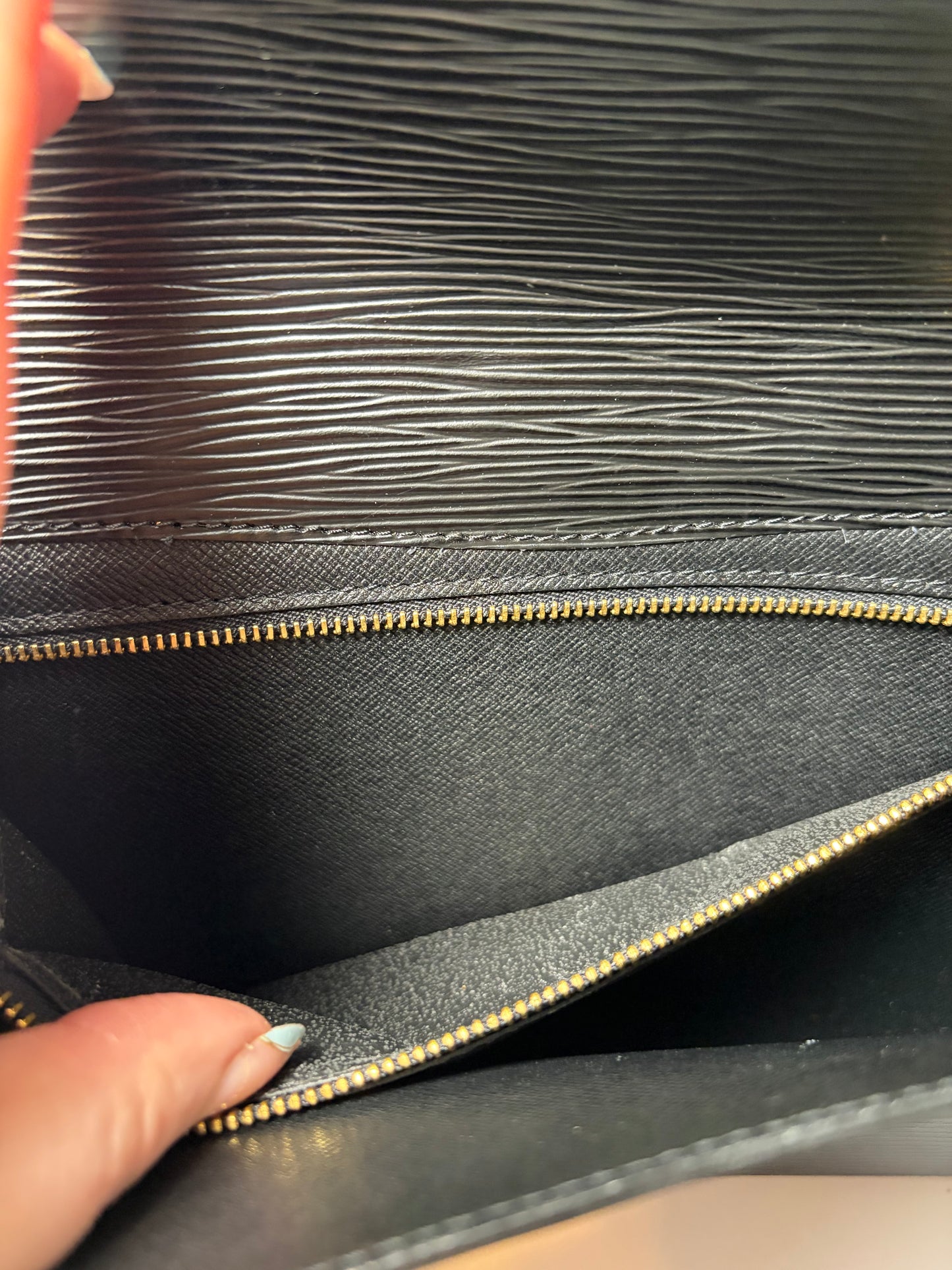 Louis Vuitton Art Deco Black Epi Leather Clutch