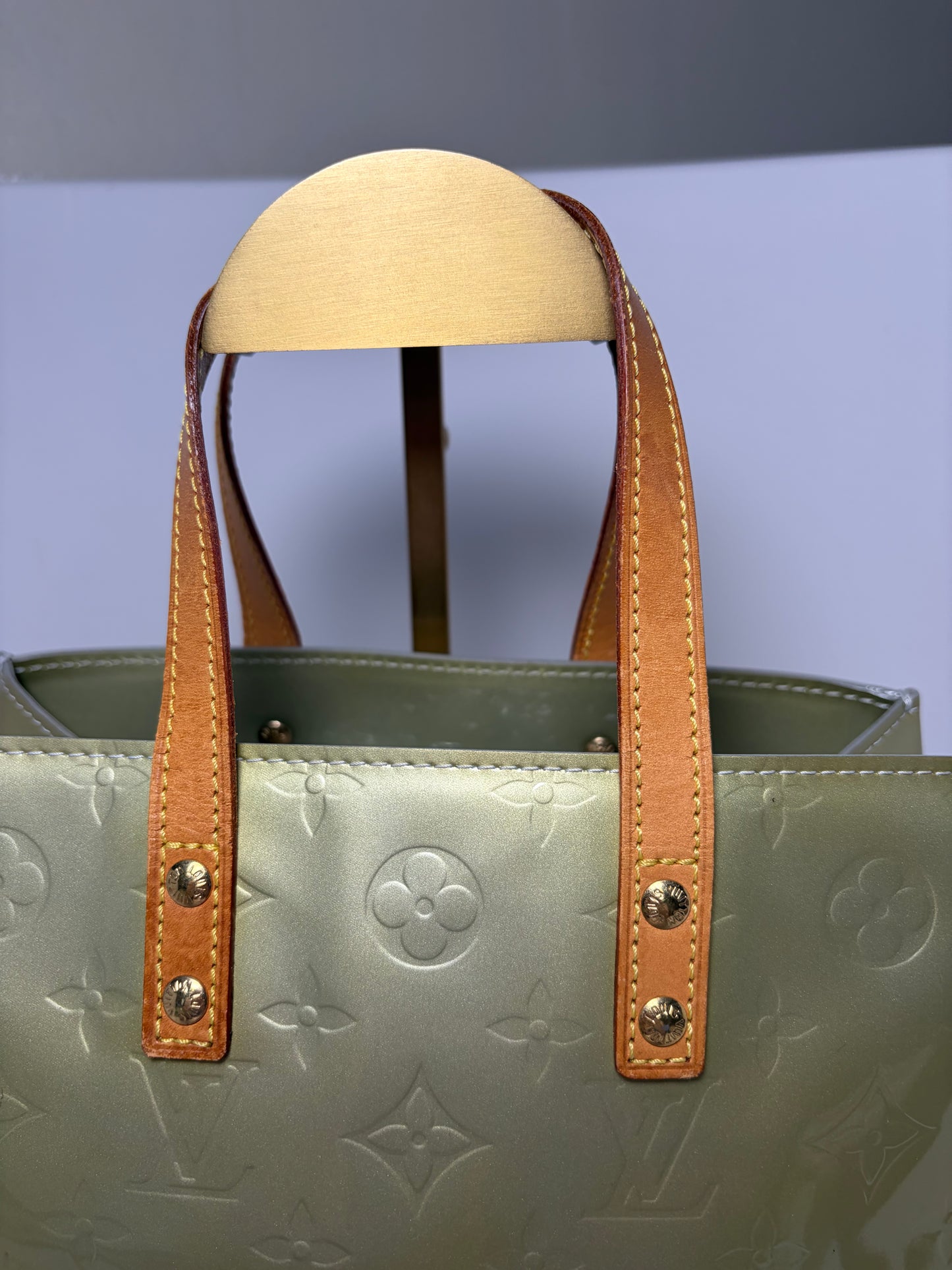 Louis Vuitton Reade PM Pistachio Green Vernis Leather Monogram Mini Tote