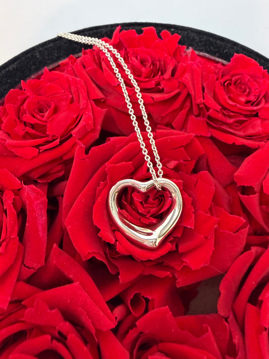 Tiffany & Co Elsa Peretti Open Heart Sterling Silver Necklace