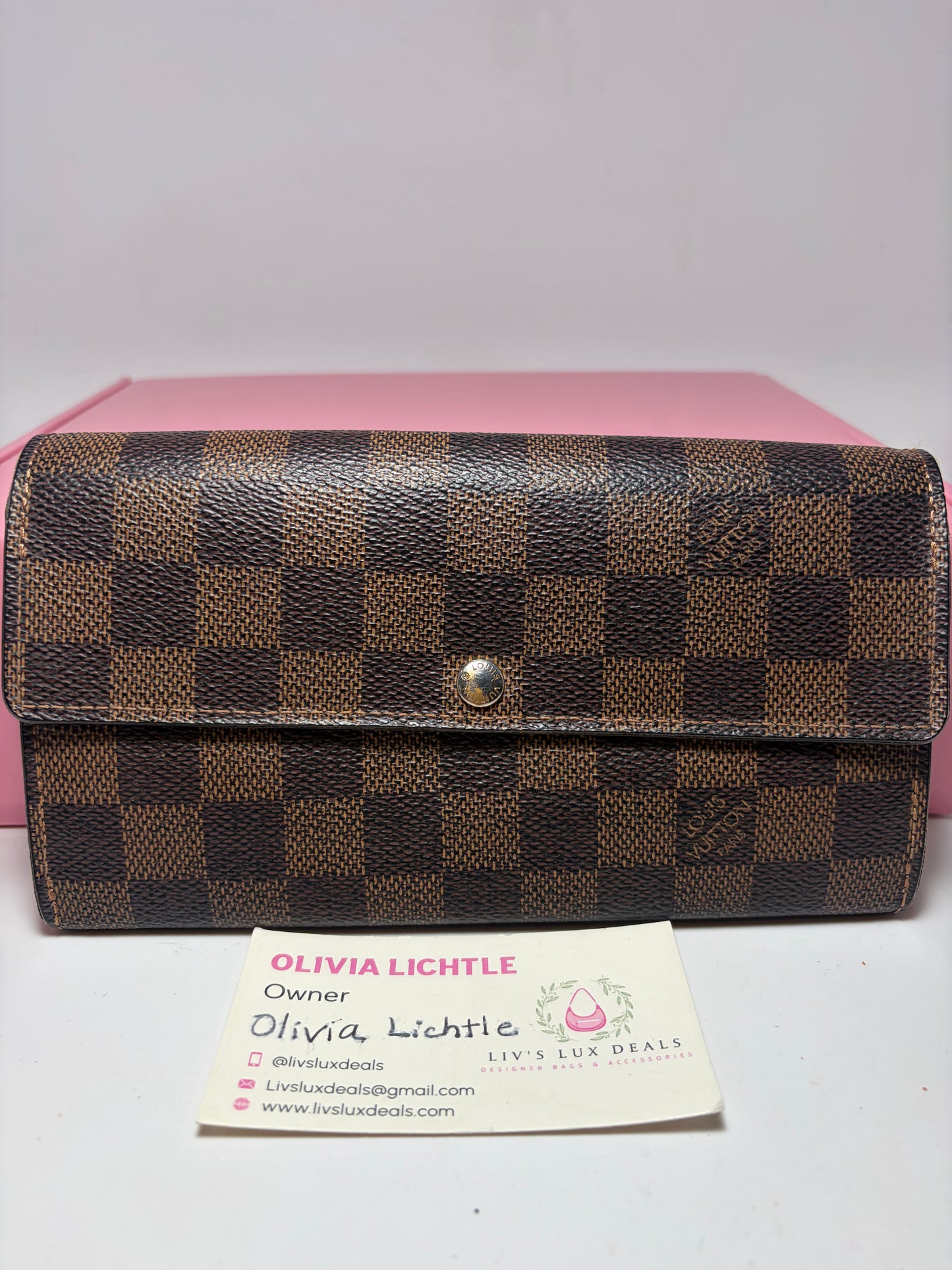 Louis Vuitton Damier Ebene Sarah Wallet