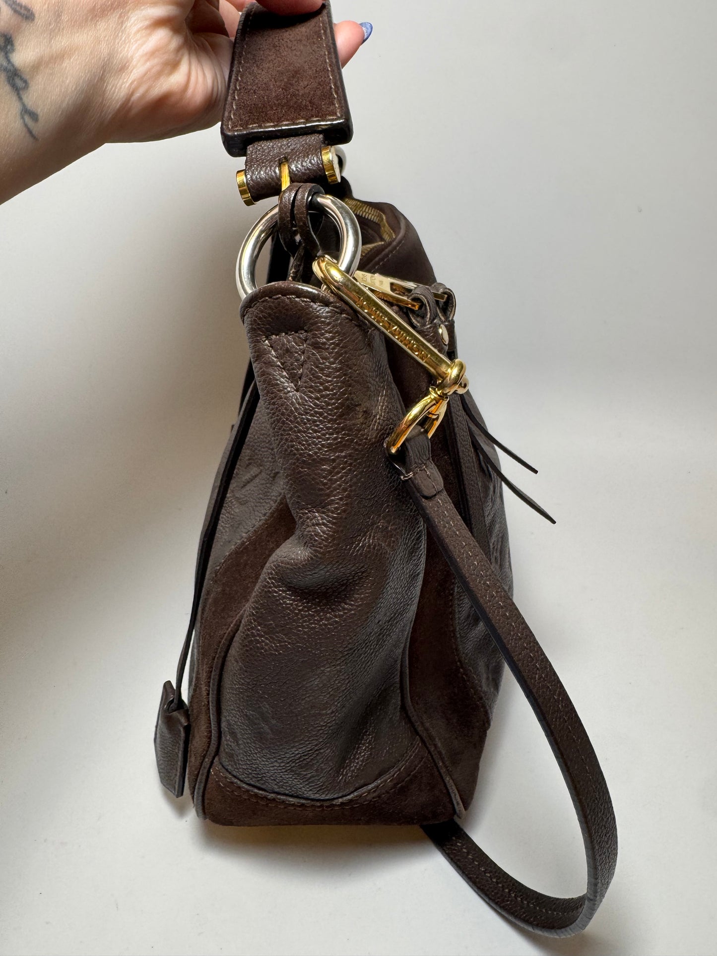Louis Vuitton Audacieuse PM Chocolat Monogram Empreinte Leather Bag