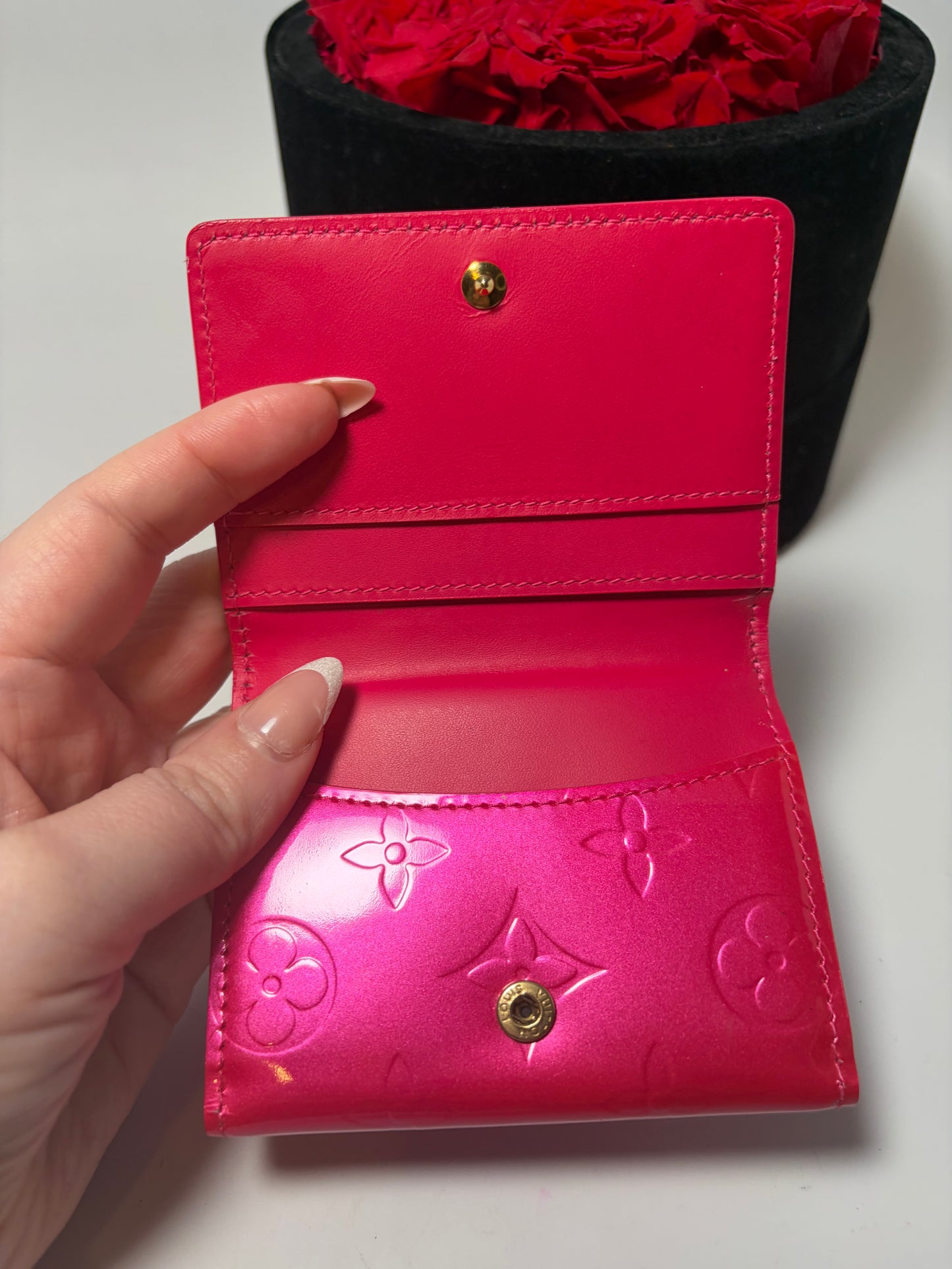 Louis Vuitton Pink Vernis Leather Wallet