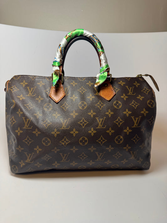 Louis Vuitton Speedy 35 Monogram Satchel Vintage Made in France