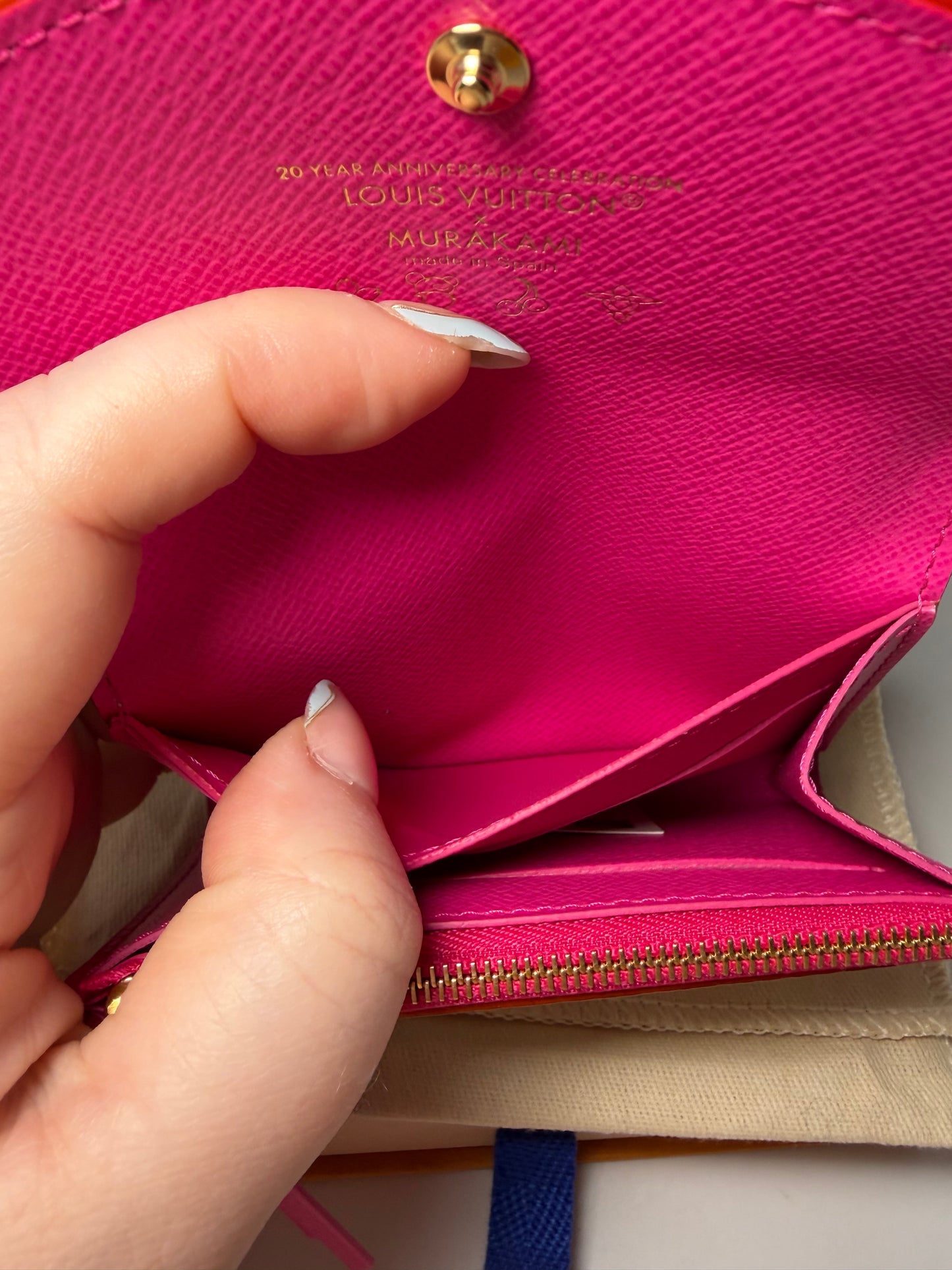 Louis Vuitton LV X TM Rosalie Coin Purse Multicolor Canvas with Hot Pink Interior NEW