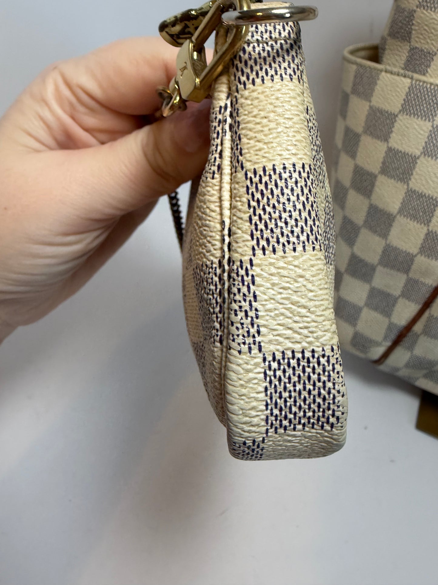 Louis Vuitton Damier Azur PM Tote with Mini Pochette Set
