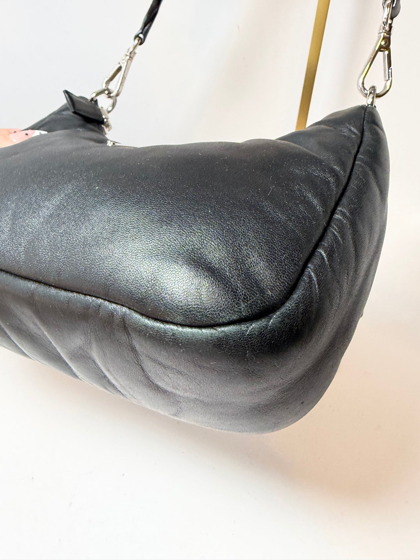 Prada Re-Edition 2005 Soft Padded Black Nappa (Lambskin) Leather Crossbody/Shoulder Bag
