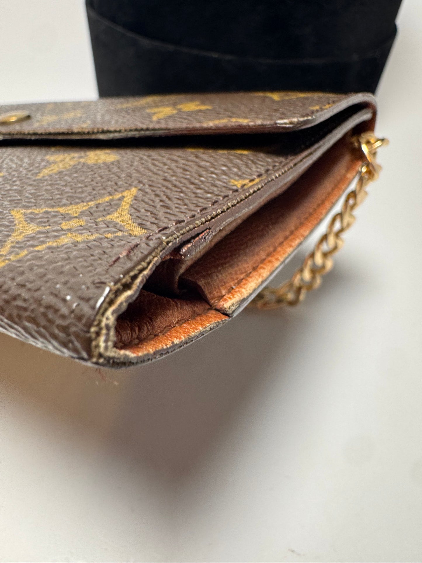 Louis Vuitton Sarah Trifold Monogram Wallet on Chain