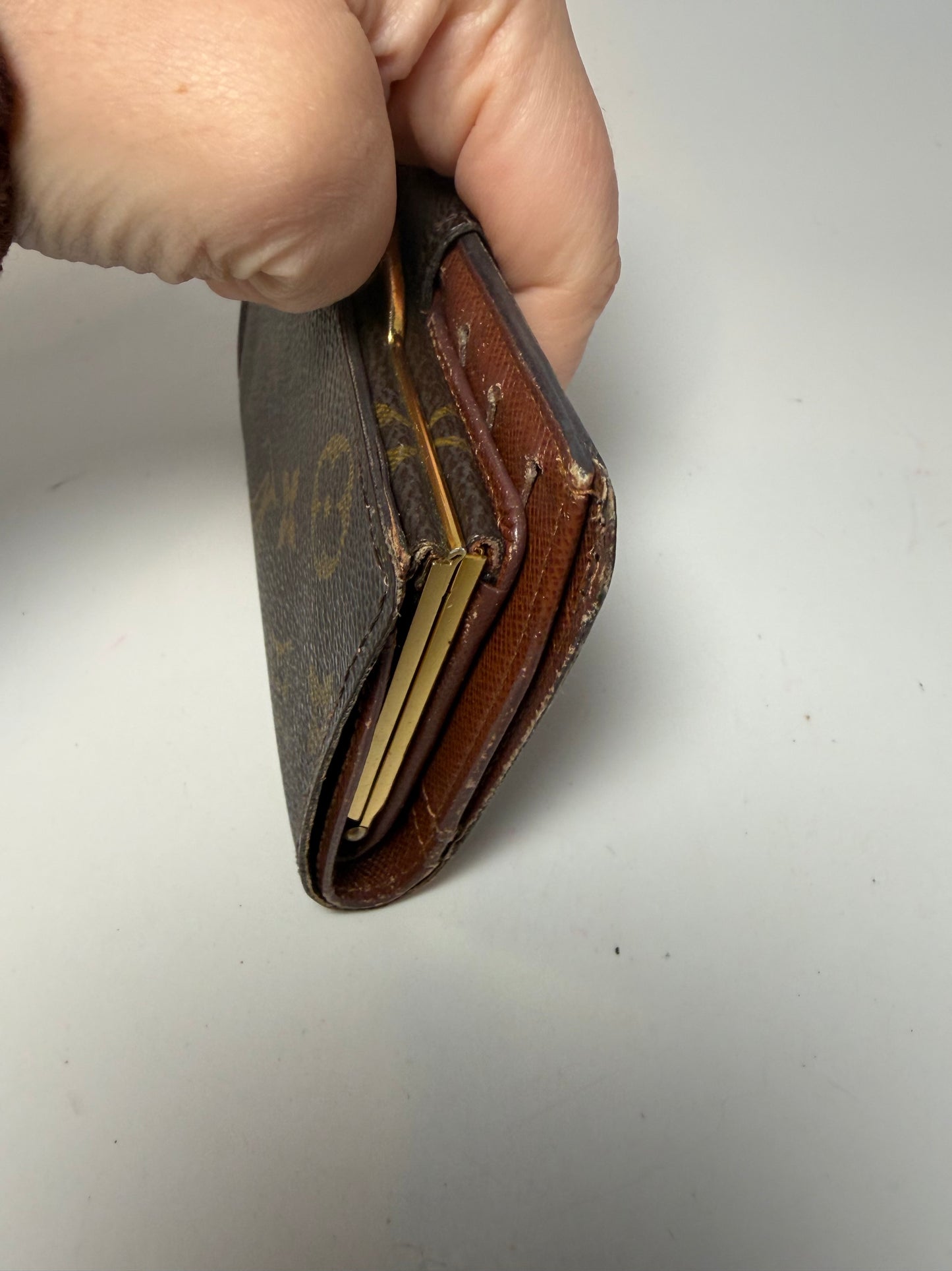 Louis Vuitton French Purse Monogram Kiss Lock Wallet