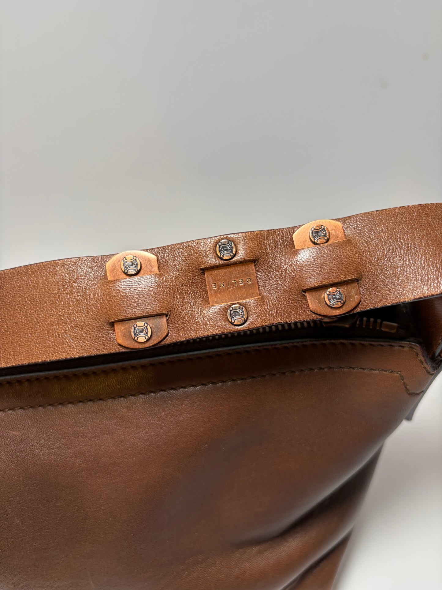 Vintage Celine Leather Shoulder Bag w/COA