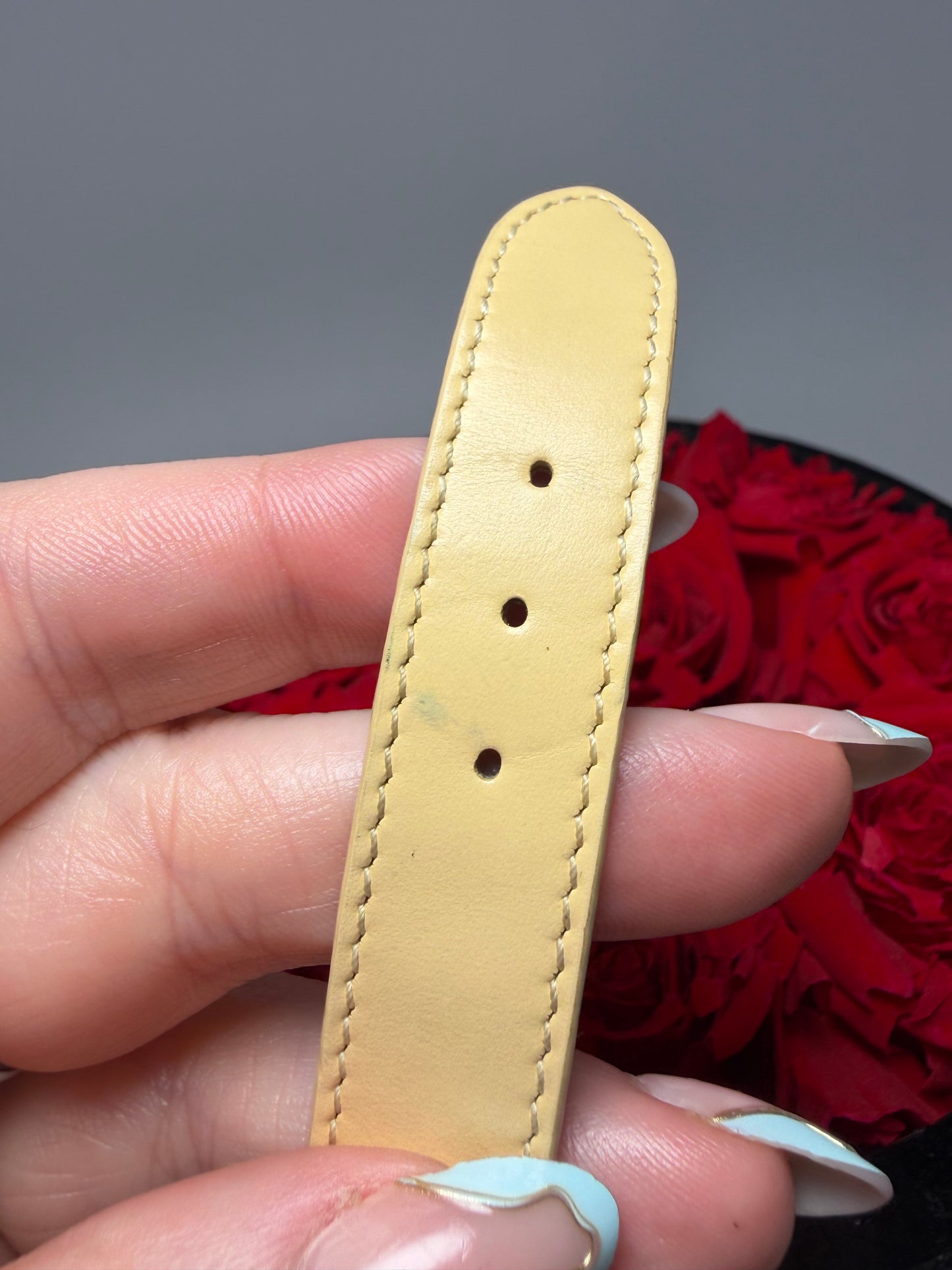 Louis Vuitton Good Luck Bracelet in Beige Leather w/Dust Bag