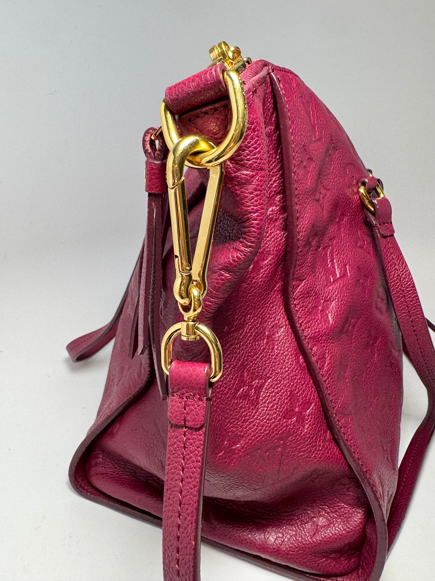 Louis Vuitton Lumineuse PM Purple Burgundy Empriente Leather Satchel/Shoulder Bag