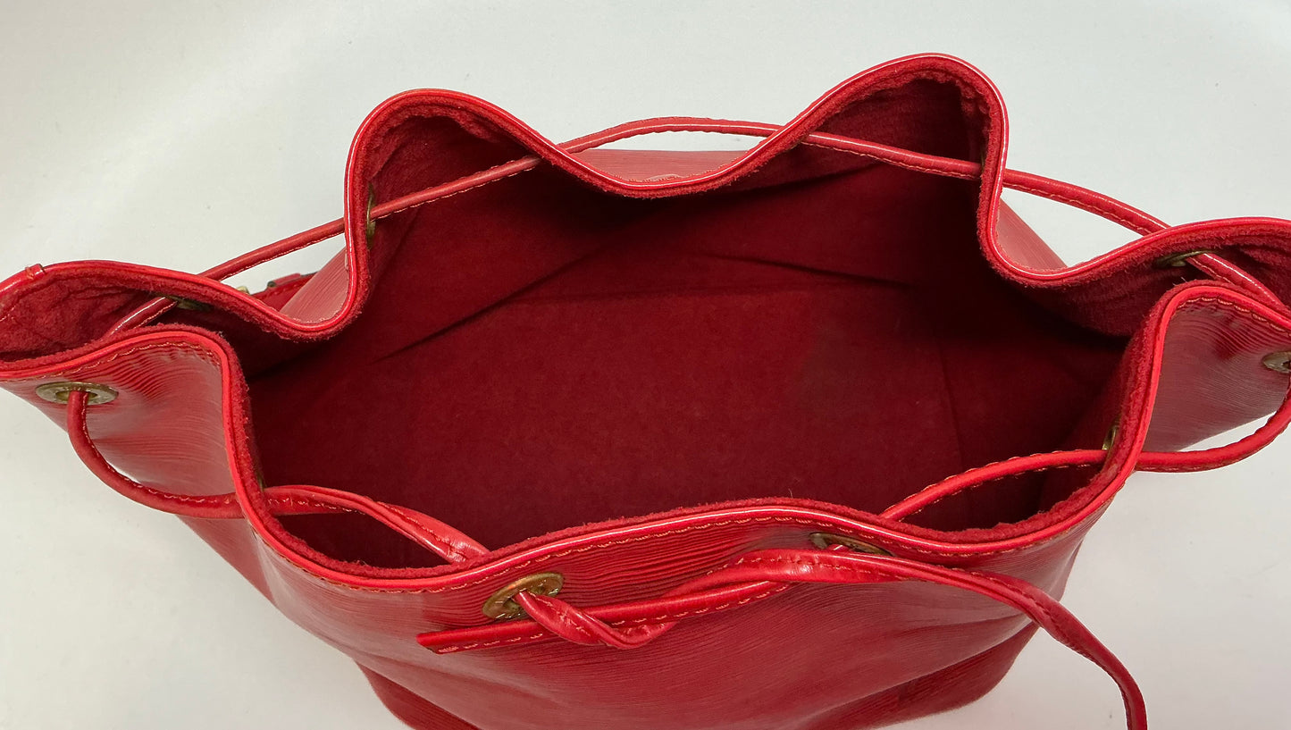 Louis Vuitton Petite Noe Bucket Bag Red Epi Leather
