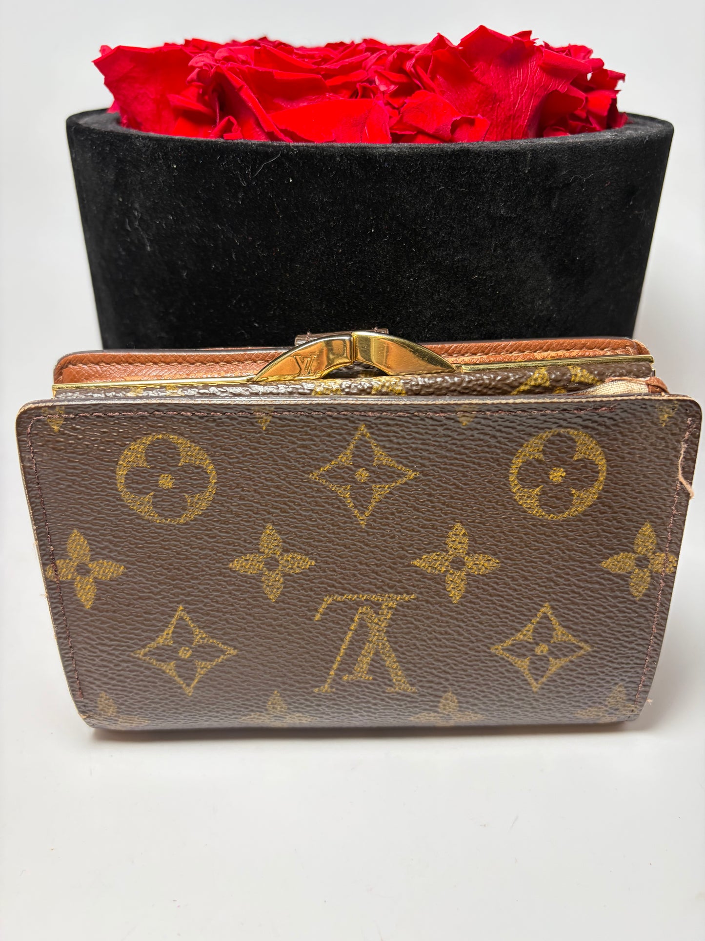 Louis Vuitton French Purse Monogram Kiss Lock Wallet- Fair Condition