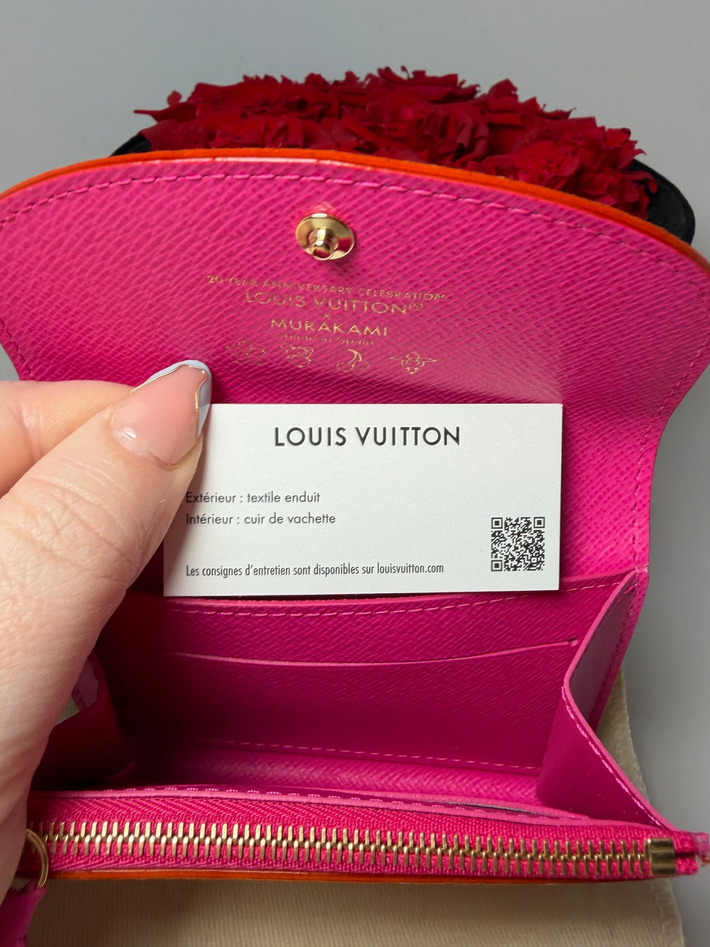 Louis Vuitton LV X TM Rosalie Coin Purse Multicolor Canvas with Hot Pink Interior NEW