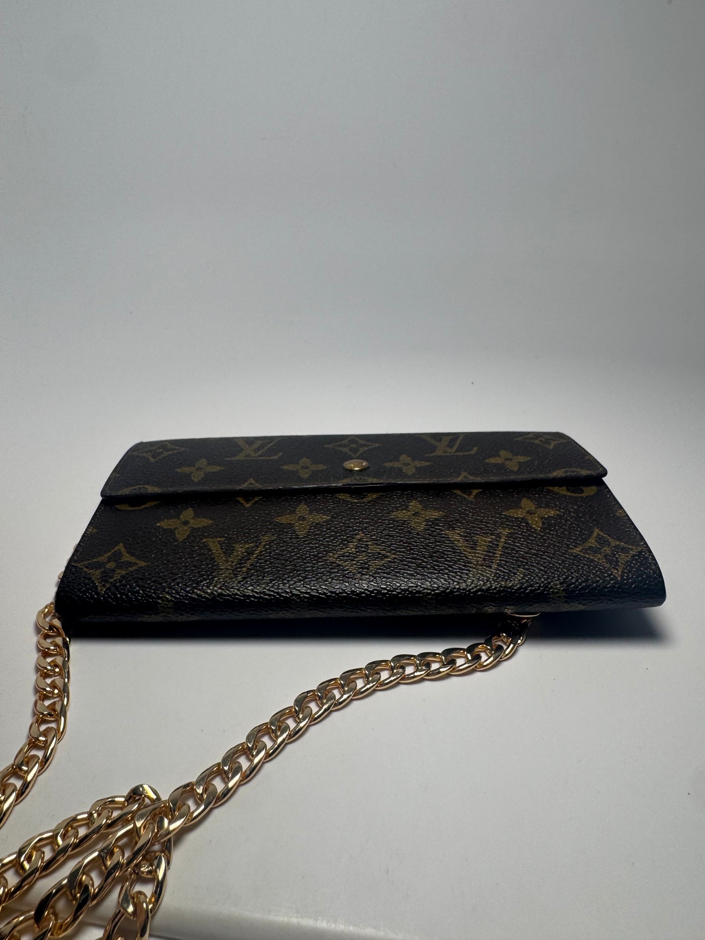 Louis Vuitton Porte Monnaie Tresor Wallet Monogram Wallet on Chain- Made in USA 1995