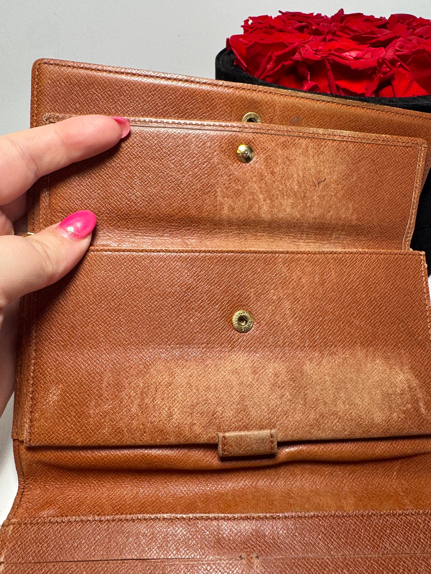 Louis Vuitton Sarah Trifold Monogram Wallet on Chain