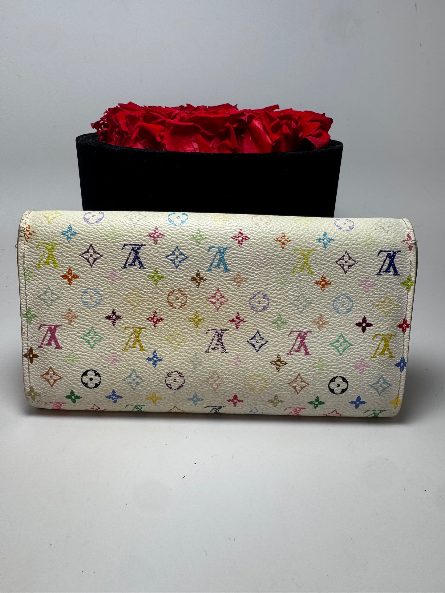 Louis Vuitton Sarah White Multicolor Wallet- FAIR condition