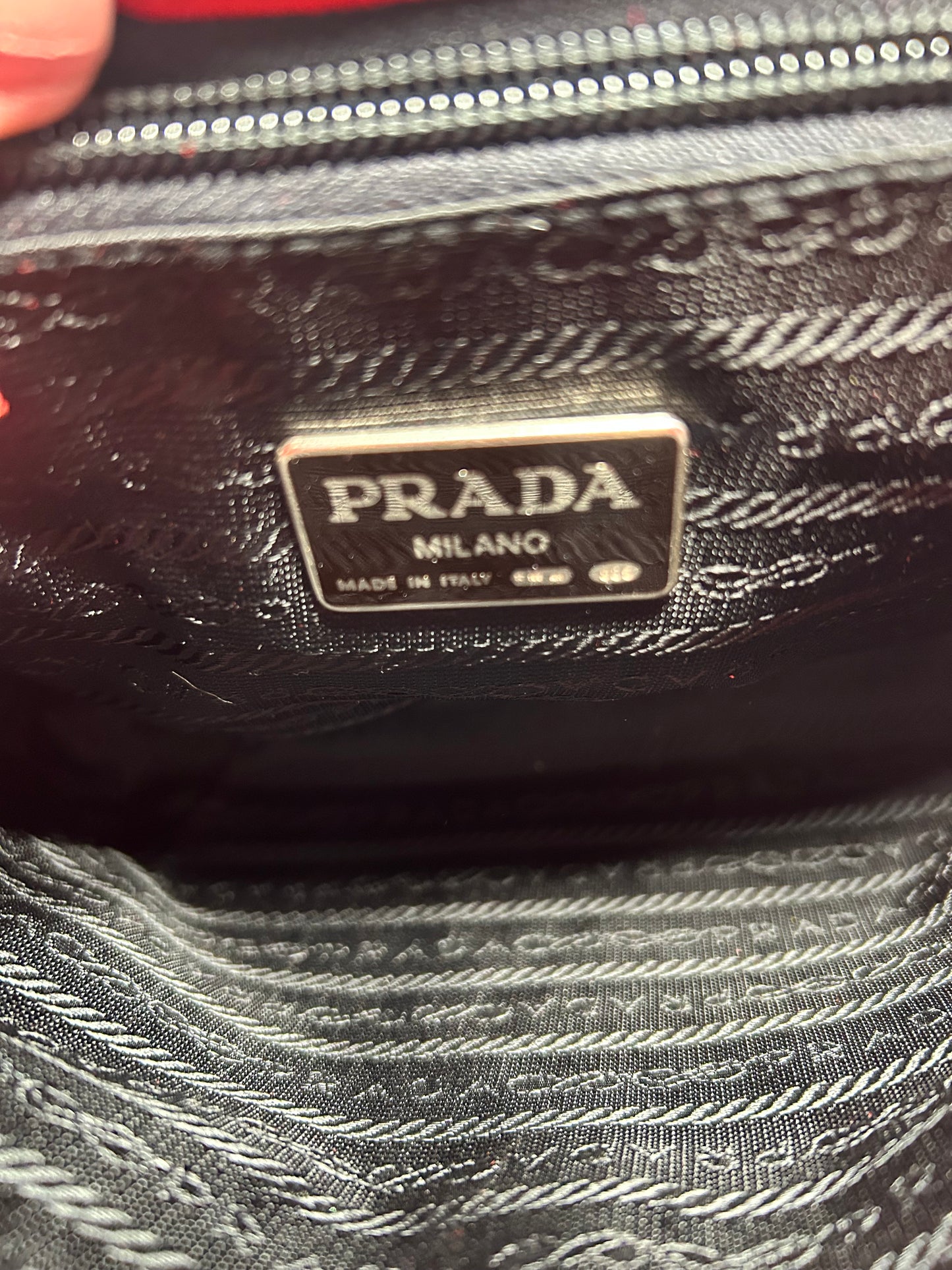 Prada Red Suede Chain Shoulder Bag
