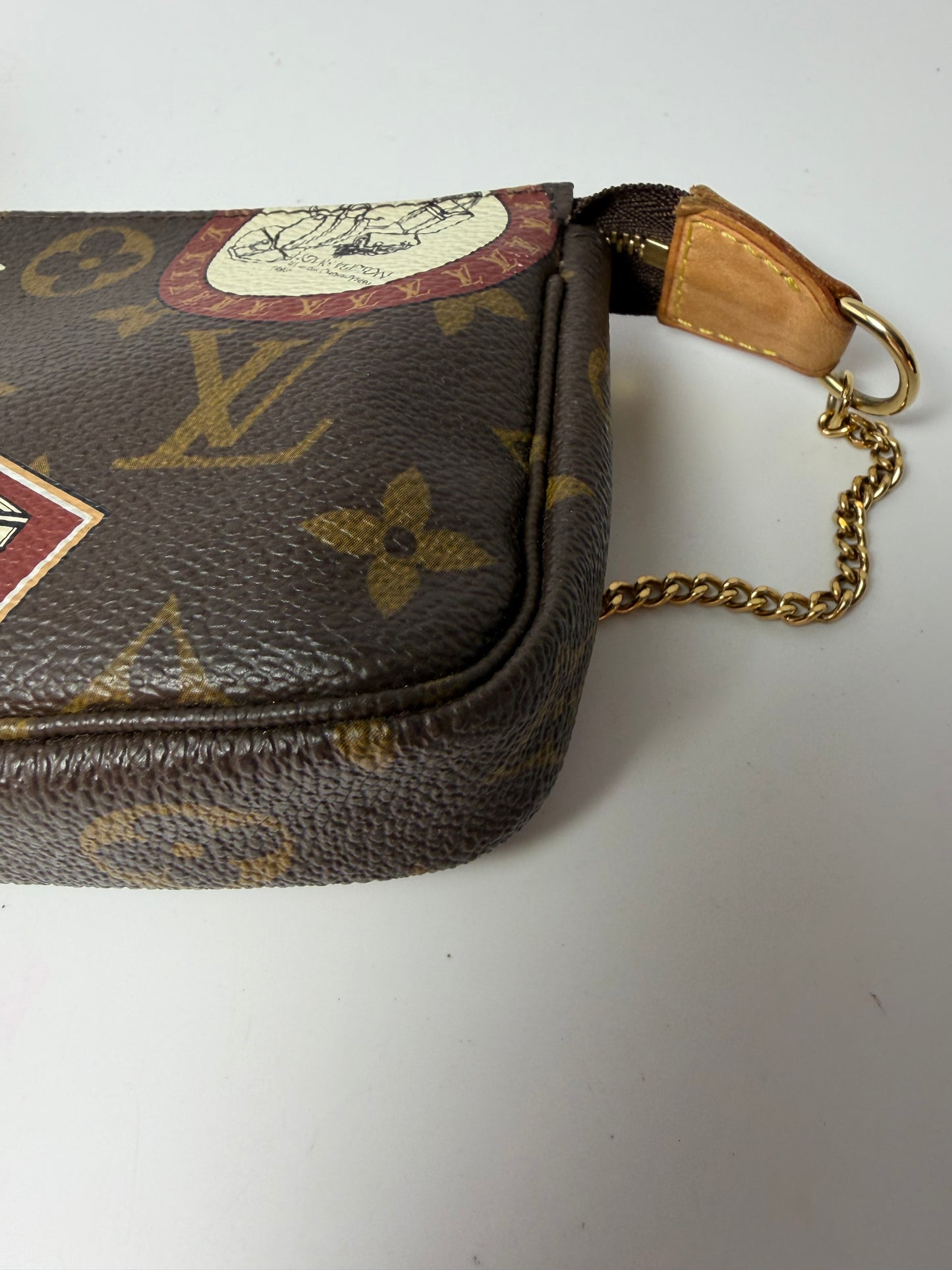 Louis Vuitton Monogram Patches Mini Pochette with Chain & COA