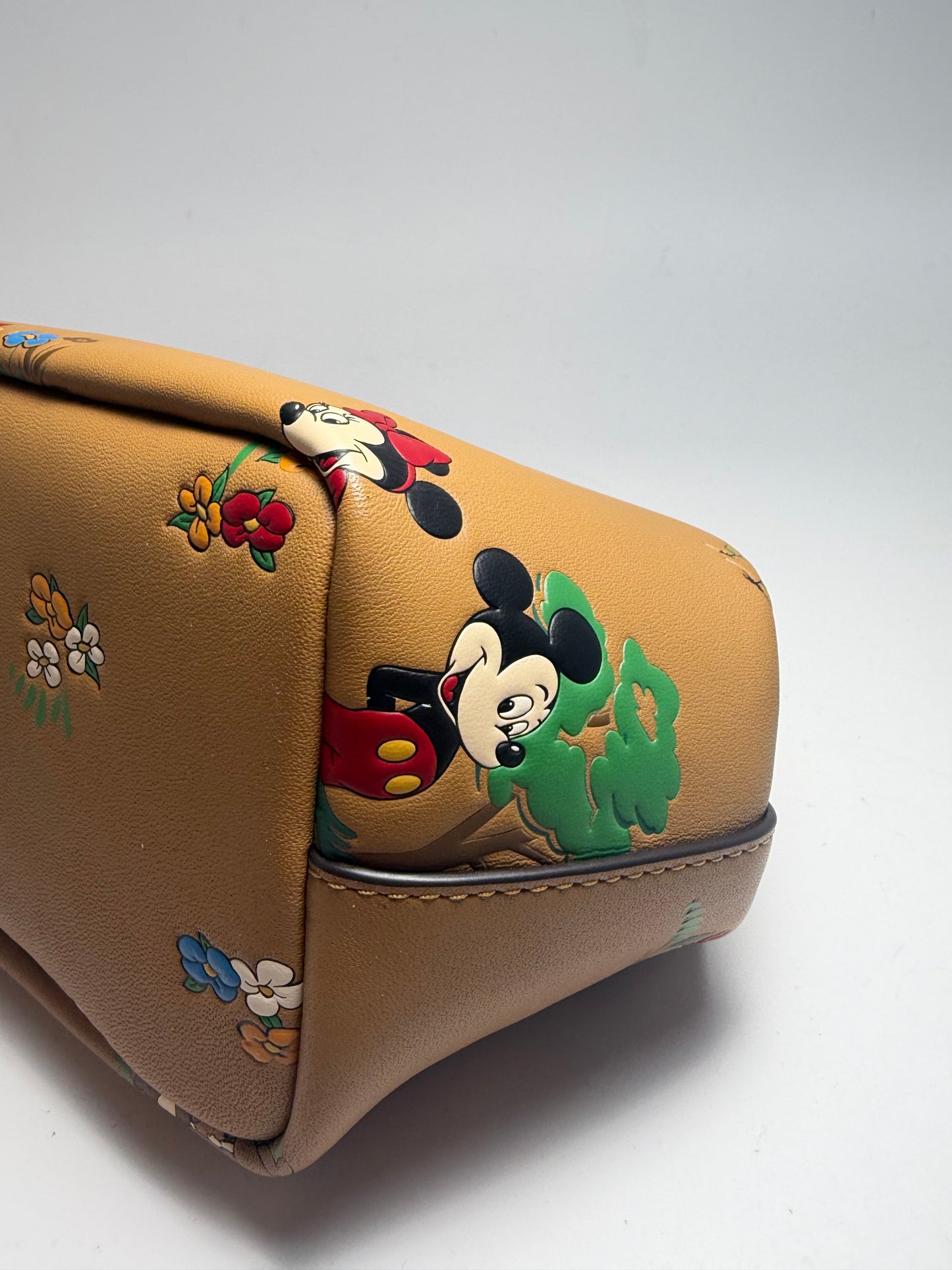 Coach x Disney Mickey & Friends Honey Brown Kiss Lock Crossbody NWT