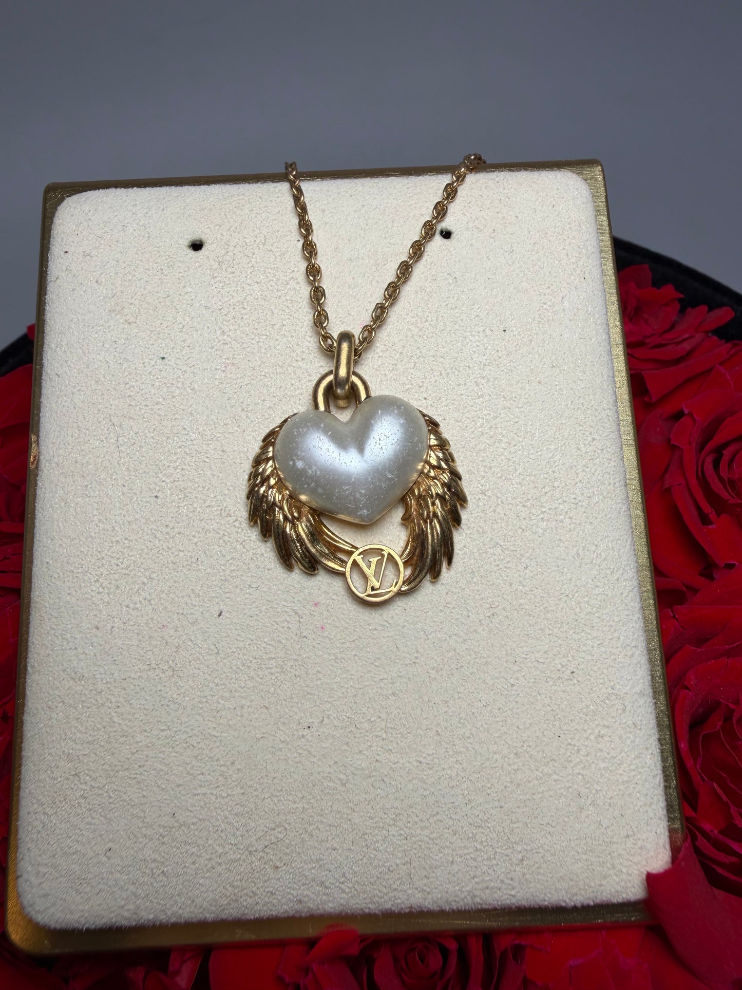 Louis Vuitton Angel of Love Heart Angel Wings Necklace