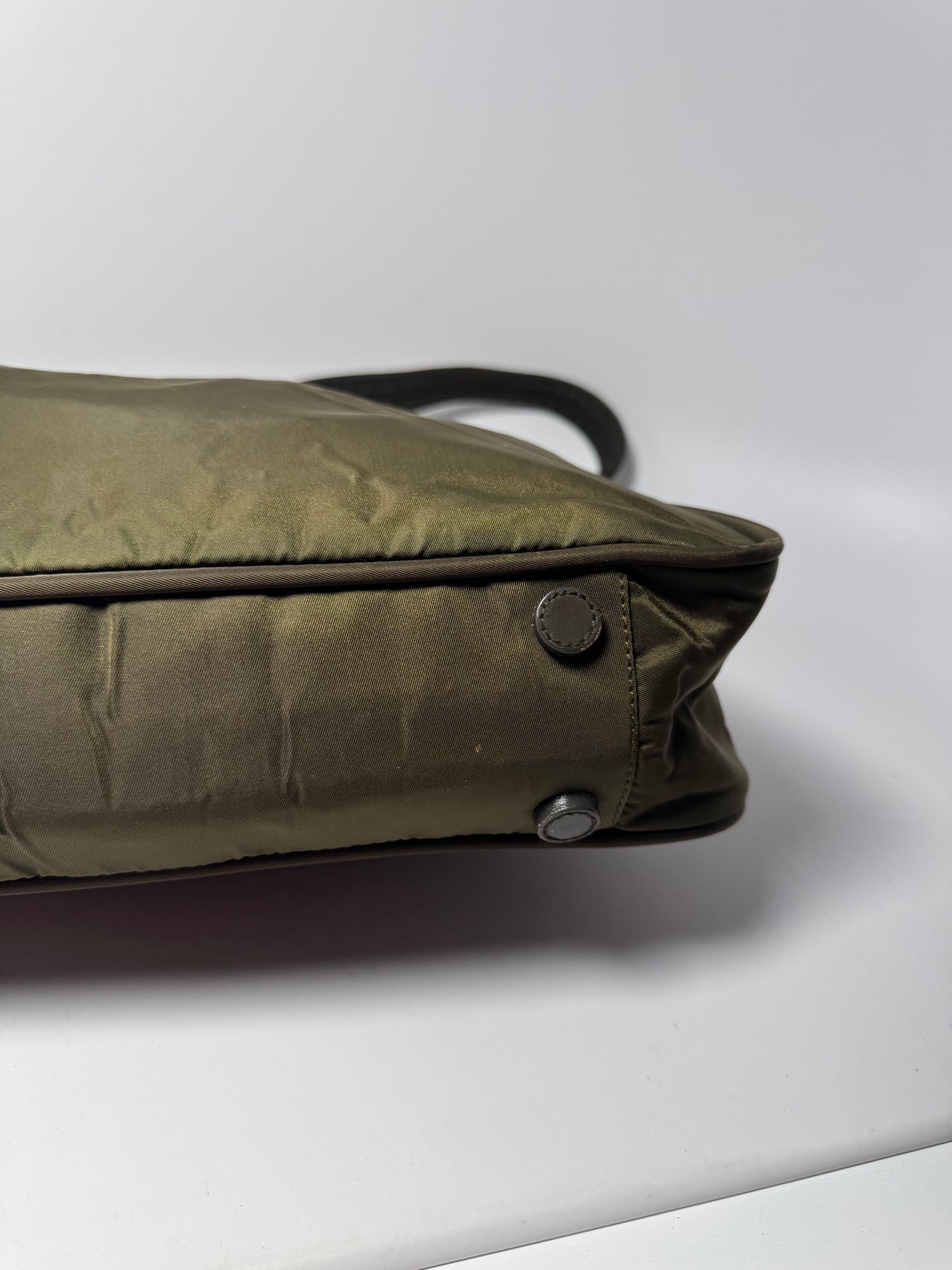 Prada Olive Green Nylon Shoulder Bag