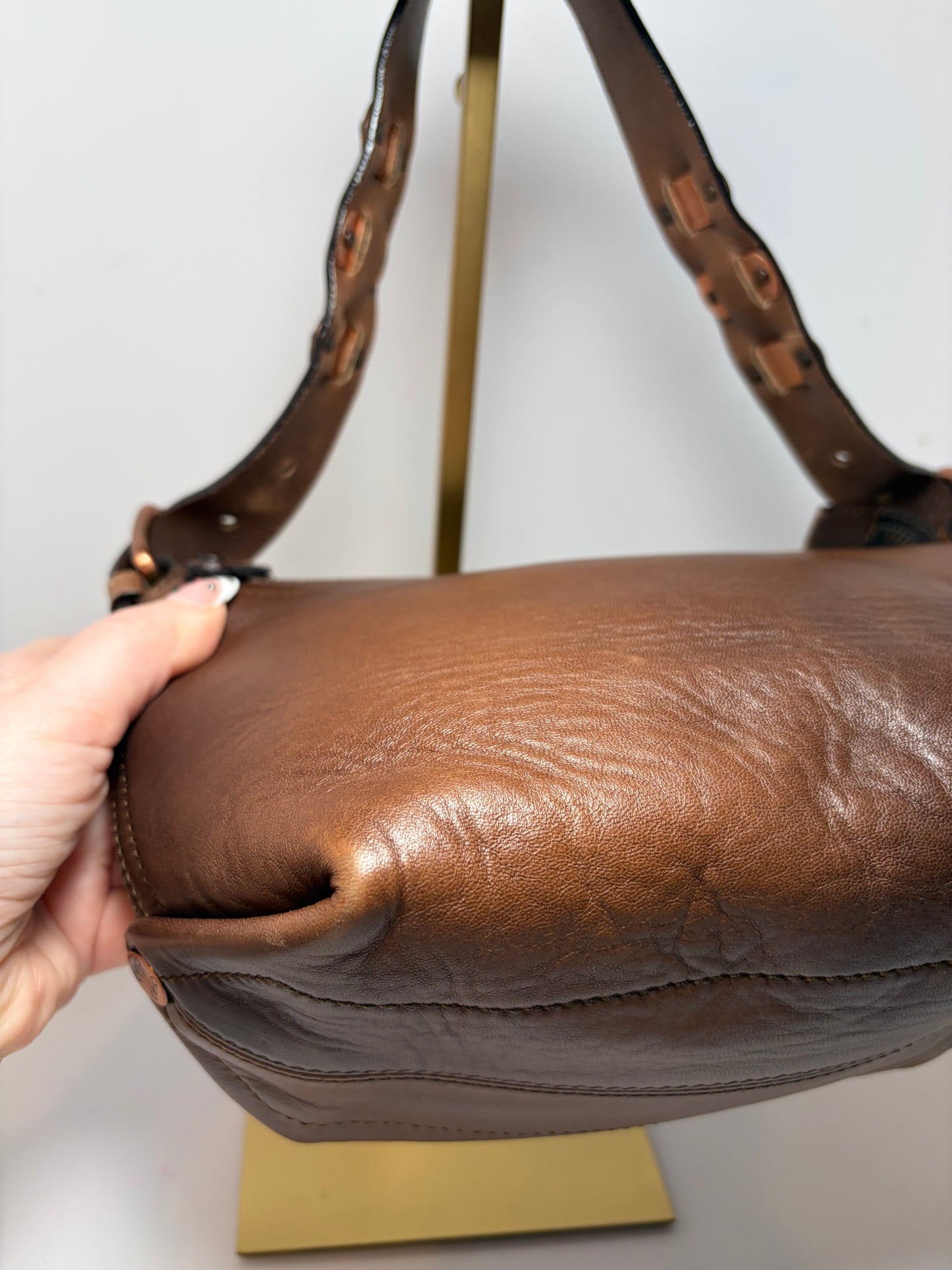 Vintage Celine Leather Shoulder Bag w/COA