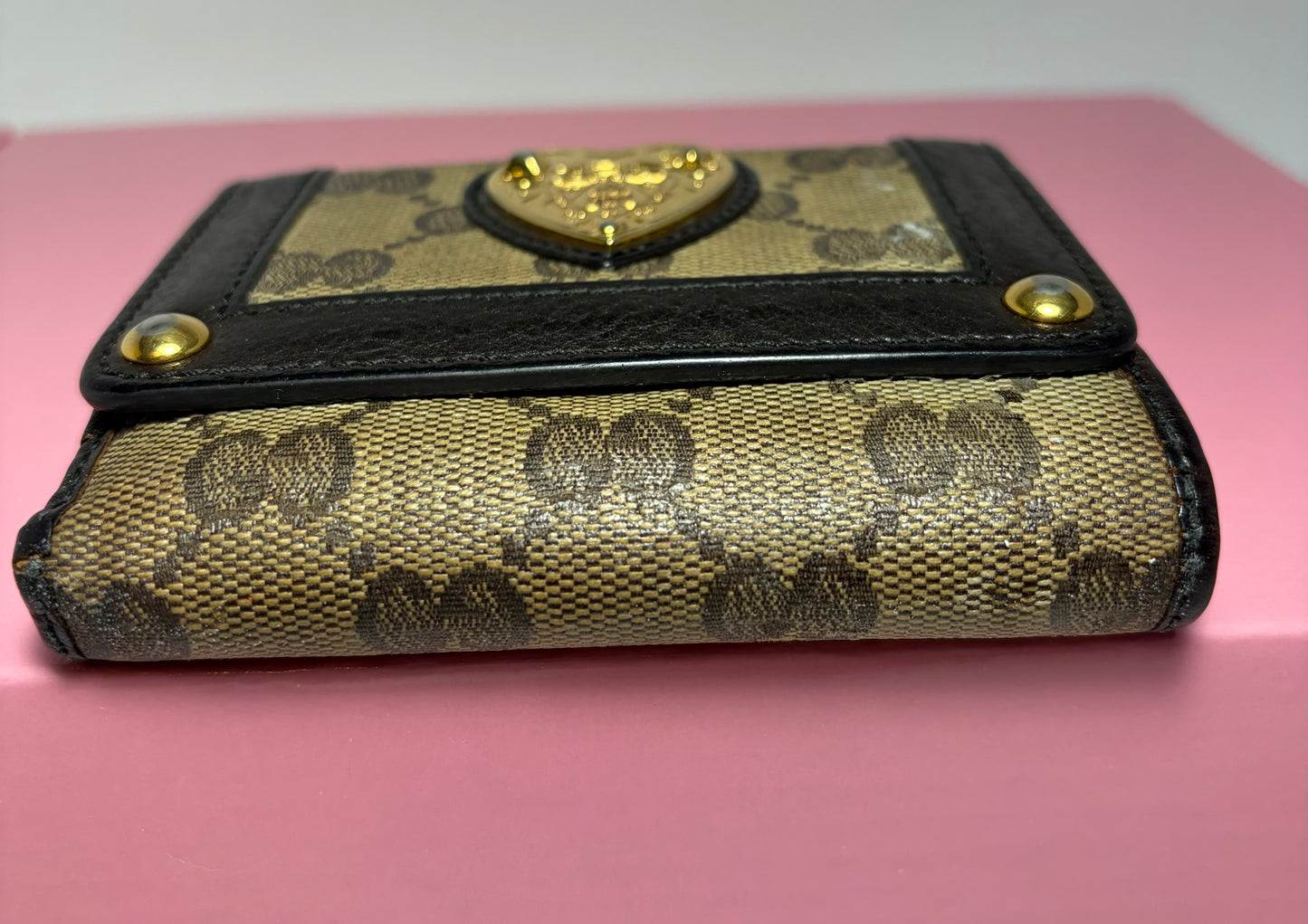 Gucci GG Babouska Canvas & leather compact wallet