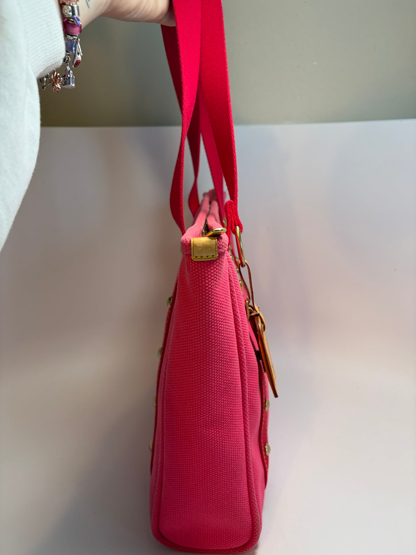 Louis Vuitton Antigua Cabas MM Pink Shoulder Bag Tote