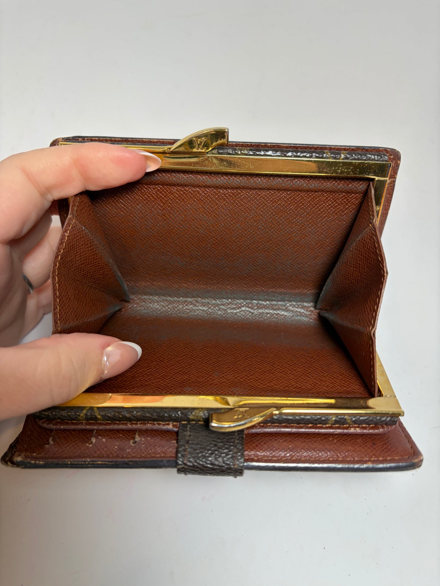Louis Vuitton French Purse Monogram Kiss Lock Wallet