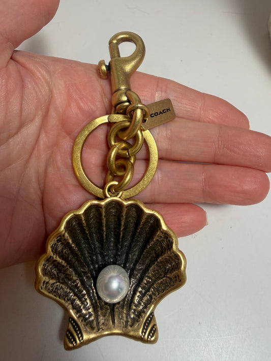 Coach Brass Seashell “Summer I Turned Pretty” Collab Pearl Bag Charm EUC