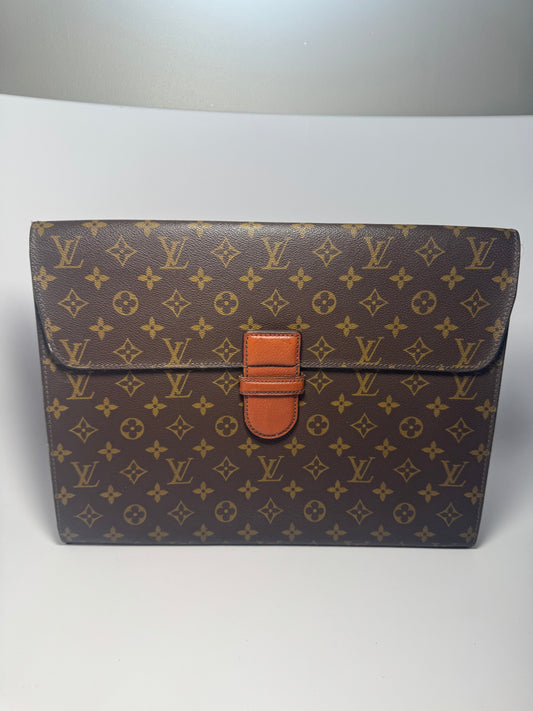 Louis Vuitton Monogram Minister Briefcase Document Clutch