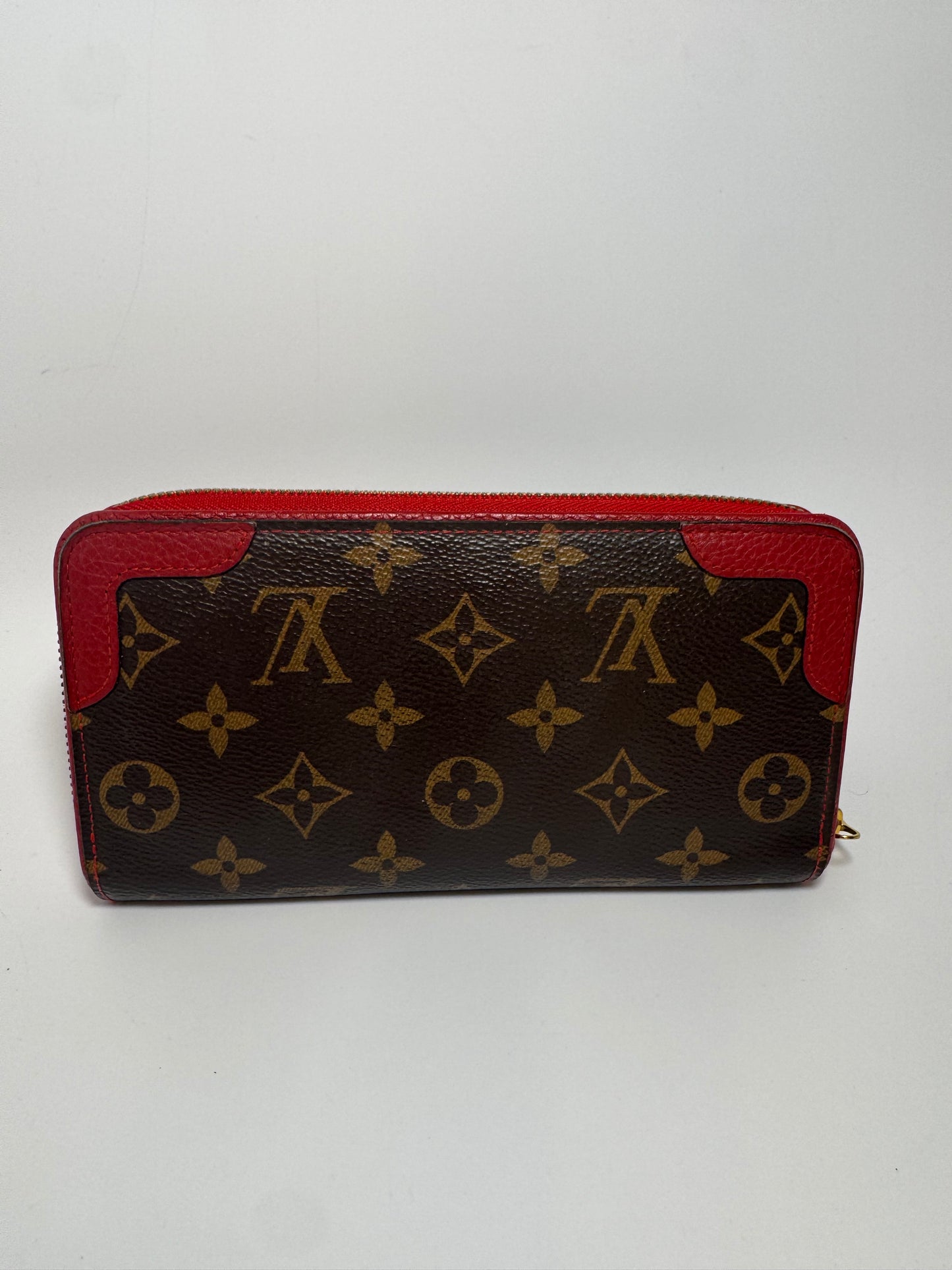Louis Vuitton Retiro Zippy Wallet in Cerise Red Monogram