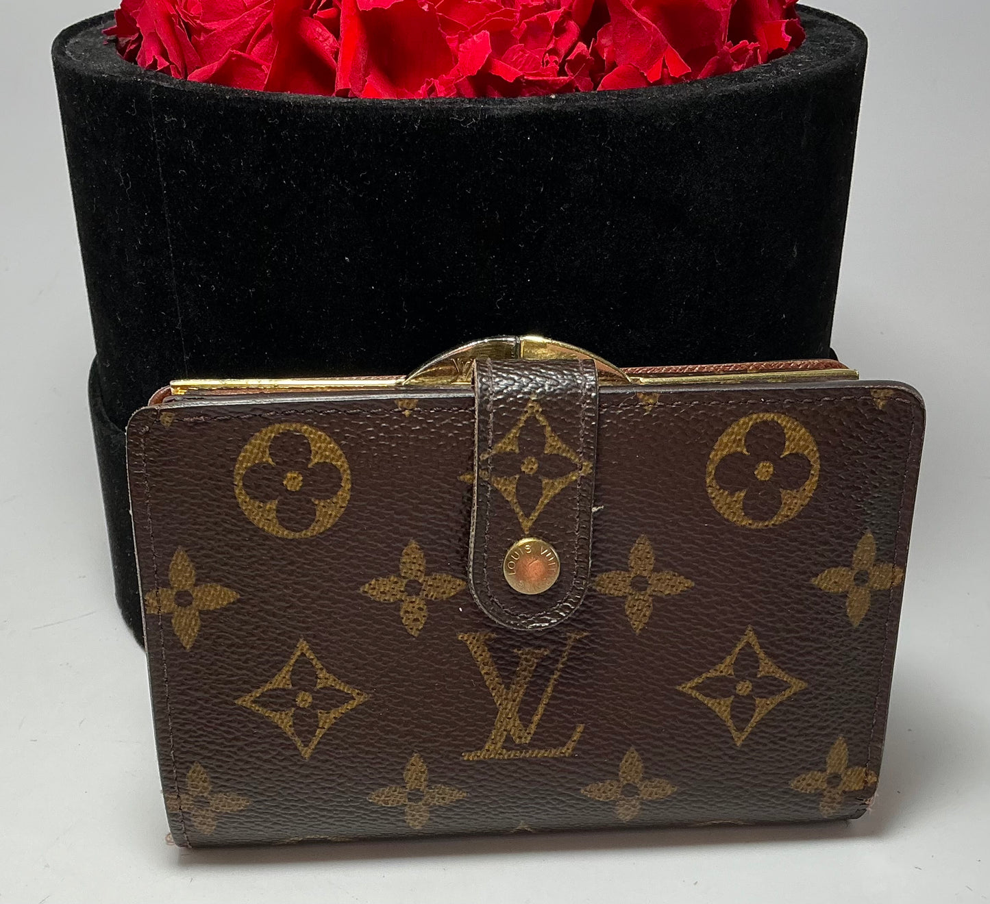 Louis Vuitton French Purse Kiss Lock Wallet Monogram